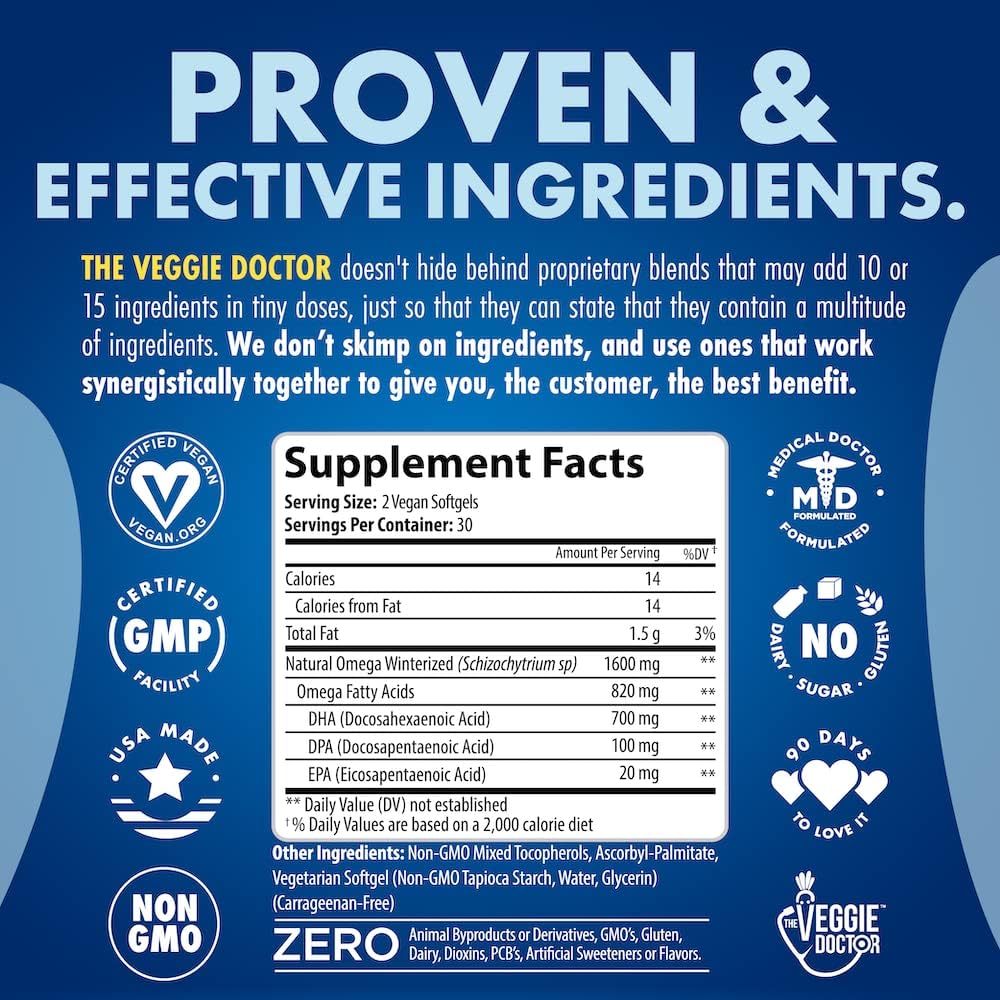 Vegan Omega 3 Supplement – Algae Omega 3 with DHA EPA DPA – Vegan Capsules from Algal – Fish Oil Alternative – Plant-Based Algae Oil Formula – Non-GMO, Carrageenan-Free, High Strength - Image 2