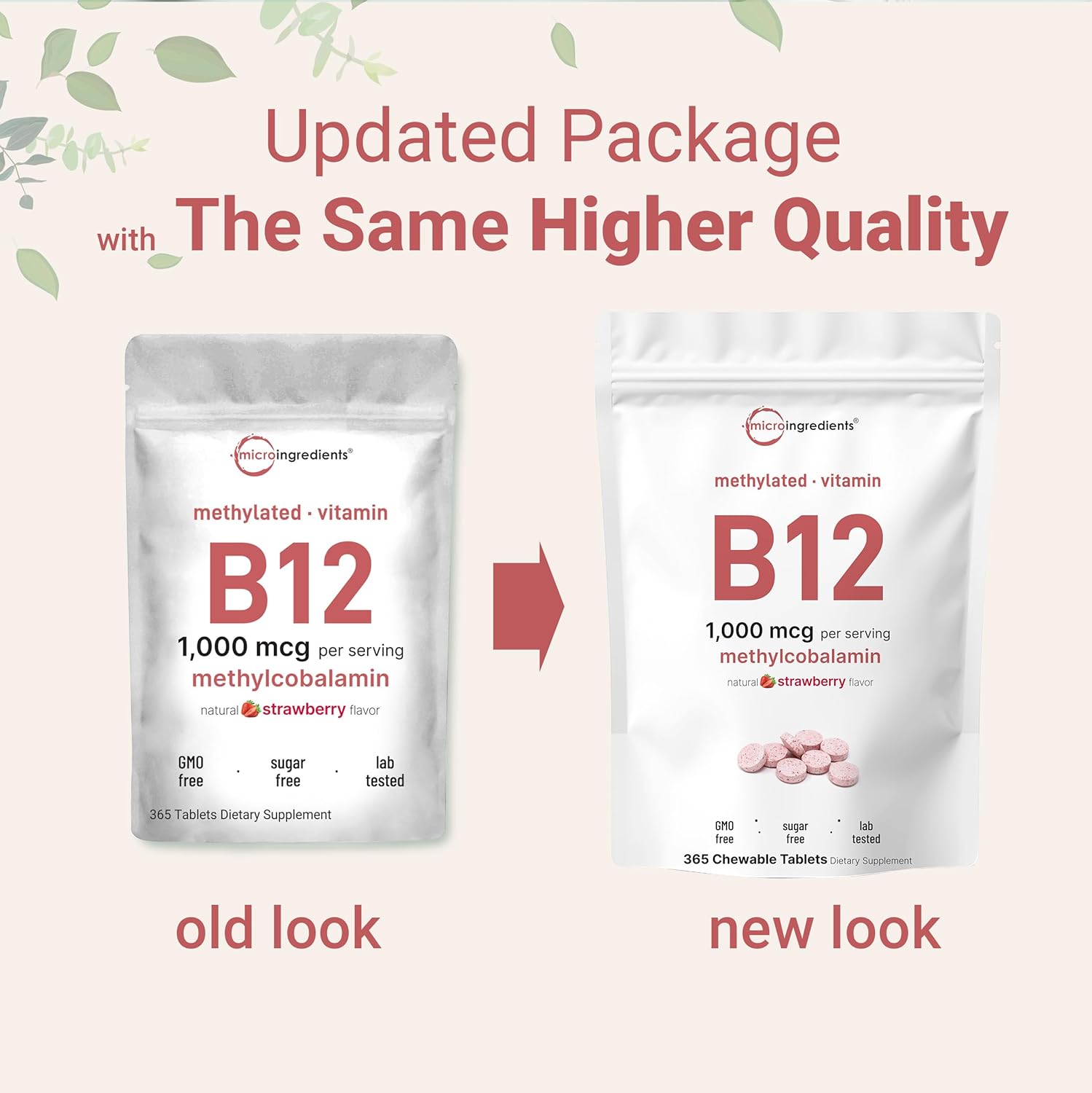 Micro Ingredients Vitamin B12 1,000 mcg | Methylcobalamin – 365 Chewable Tablets | Fast Dissolve, Natural Strawberry Flavor | Supports Energy & Metabolism Health | Vegan, Non-GMO, Gluten Free - Image 3