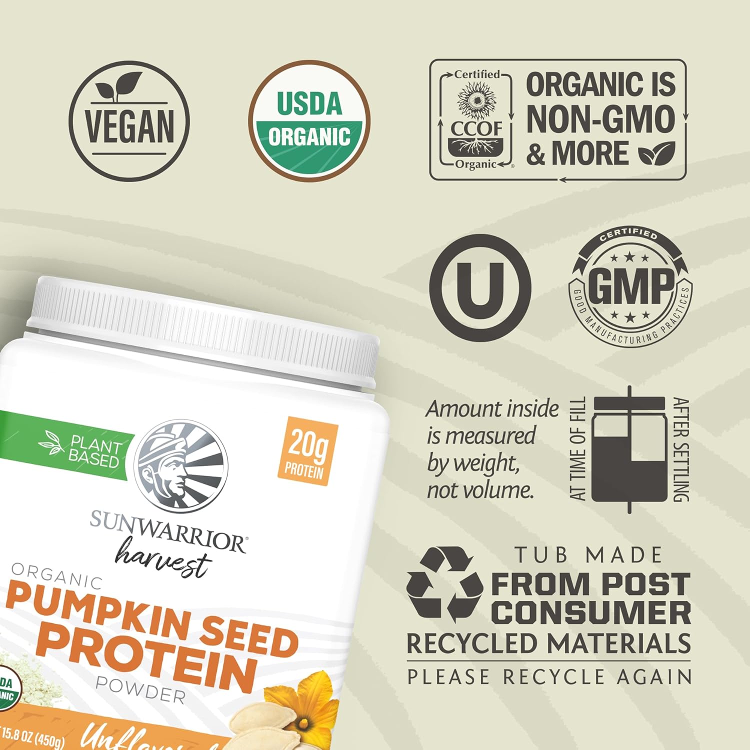 Organic Pumpkin Seed Protein Powder Cold Pressed, Simple Single-Ingredient Superfood Plant-Based, Easy to Digest All 9 Essential Amino Acids Mild Flavor for Smoothies, Baking & 20g Protein 15 Servings - Image 3