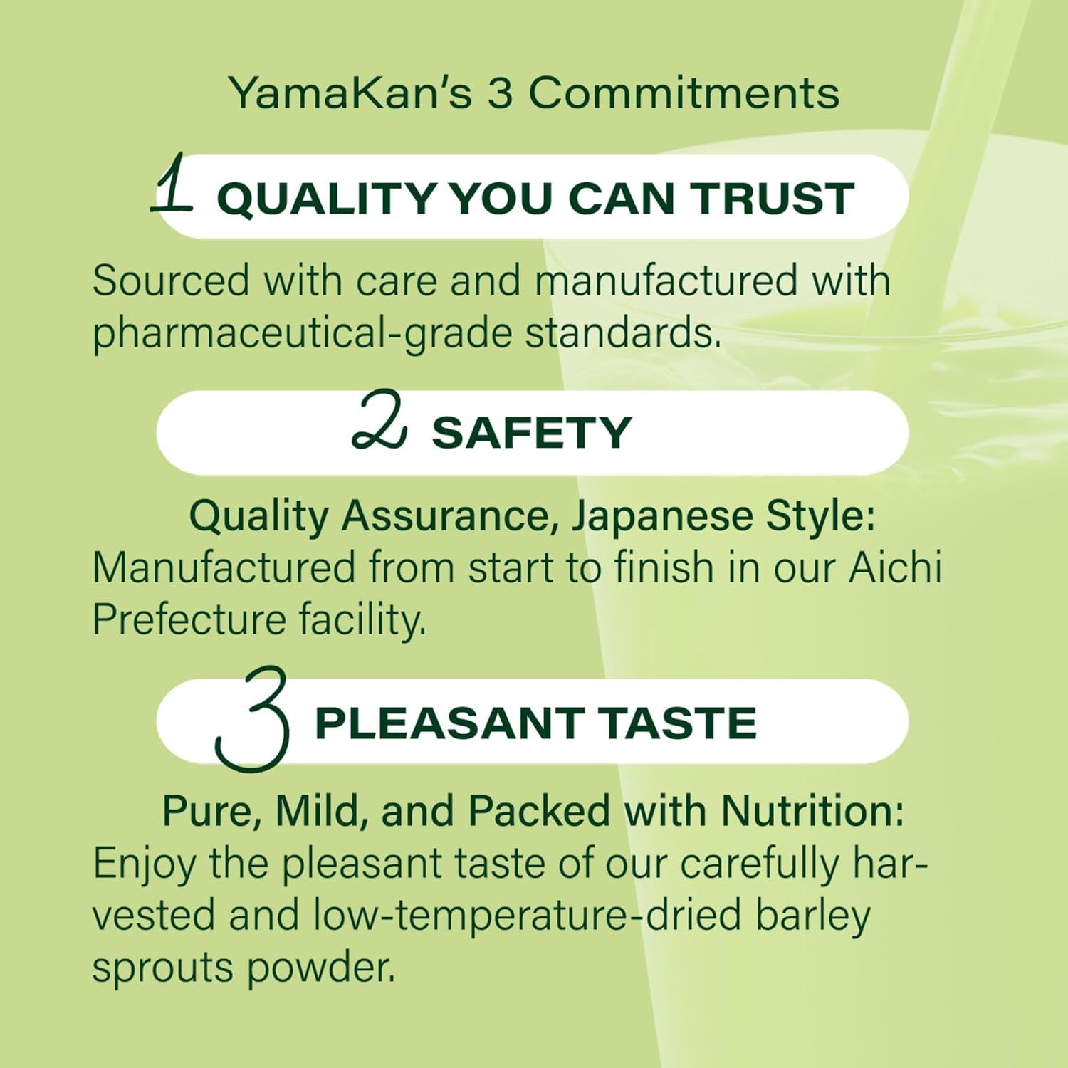 YAMAKAN Green Juice with Barley Grass Powder, Super Greens Powder Rich in Daily Nutrients, Minerals, Vitamins & Plant-Based Protein for Women & Men from Japan, Non GMO 7 Count - Image 10