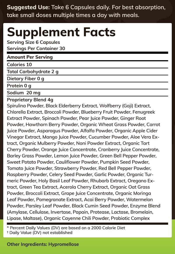 Texas SuperFood - Original Superfood Capsules, Superfood Reds and Greens, All-Natural Whole Food Dietary Supplement, Non-GMO, Gluten Free, Vegan, No Soy, 180 Capsules - Image 6