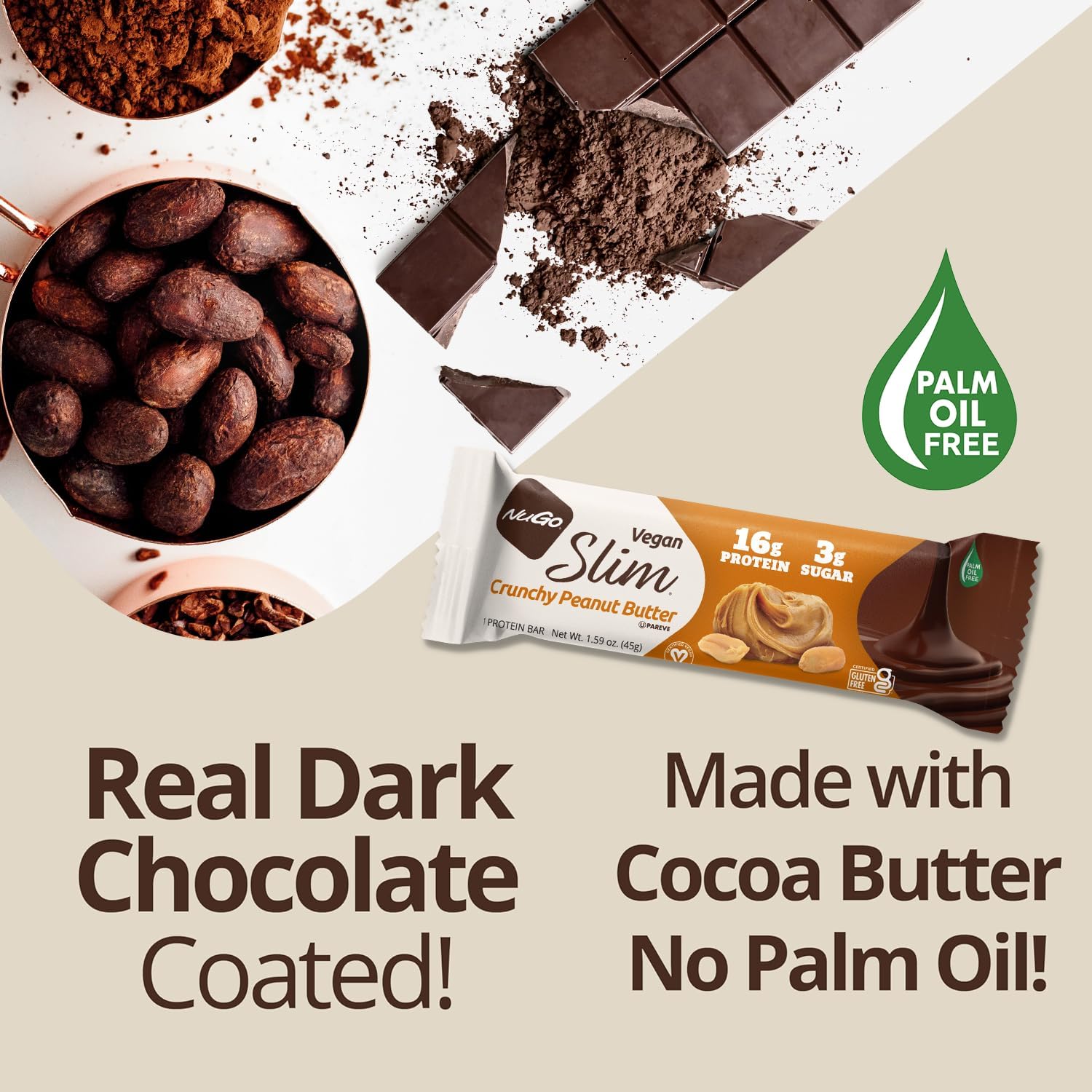 NuGo Slim Chocolate Mint, 17g Protein Bar, Vegan, Gluten Free, Non-GMO, Kosher, Keto Friendly, Low Carb, 1.59oz Bar - Image 5