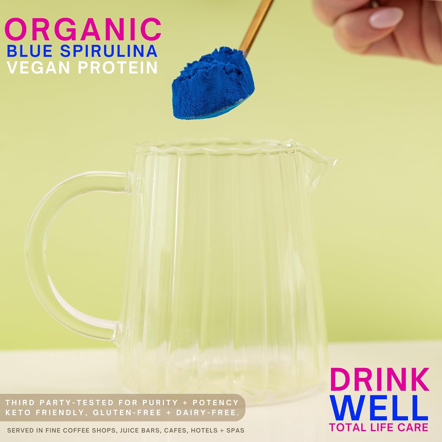 Eleven TLC, Organic Blue Spirulina Powder, Flavorless, Superfood, Vitamins + Minerals, Espirulina Azul en Polvo, Plant Protein, Non-GMO, Non Messy Glass Jar, 1.24 Ounce 35 Servings - Image 5