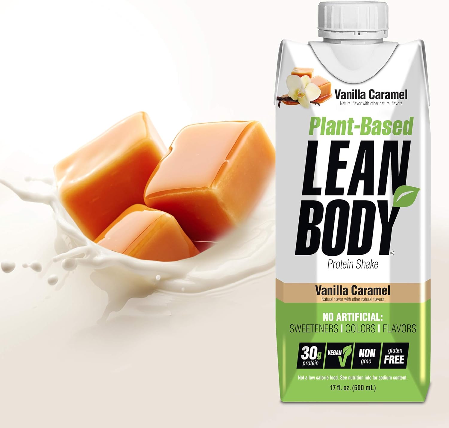 Lean Body Ready-to-Drink, Plant-Based Vegan Vanilla Caramel Protein Shake, 30g Protein, No Artificial Flavors, Sweeteners or Colors, Non GMO, Gluten Free, Premium Pea & Rice Blend (Pack of 12) - Image 2