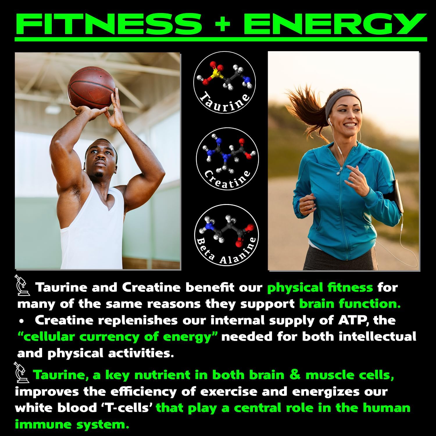 Vegan Brain & Body Boost: The Cherry On Top of A Plant-Based Lifestyle | Working Intelligence | Anti-Aging | Physical Fitness | Vegan Amino Acids - Creatine, Taurine & Beta Alanine | 40 Servings/300g - Image 5