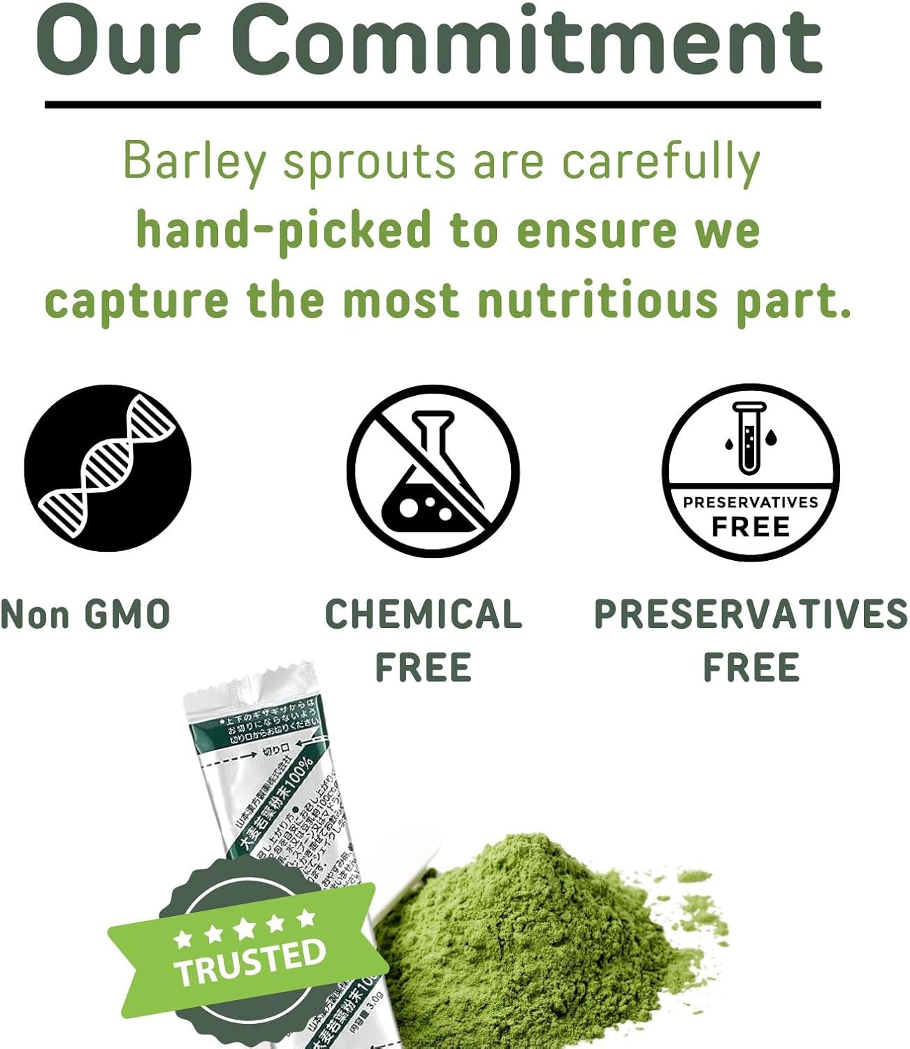 YAMAKAN Green Juice with Barley Grass Powder, Super Greens Powder Rich in Daily Nutrients, Minerals, Vitamins & Plant-Based Protein for Women & Men from Japan, Non GMO 7 Count - Image 3