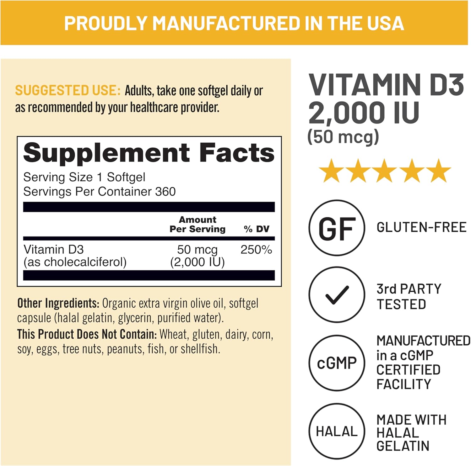 NatureWise Vitamin D3 2000iu (50 mcg) 1-Year Supply for Immune Support, Healthy Muscle Function, and Bone Health - Non-GMO, Gluten Free in Organic Extra Virgin Olive Oil, (Mini Softgel), 360 Count - Image 6