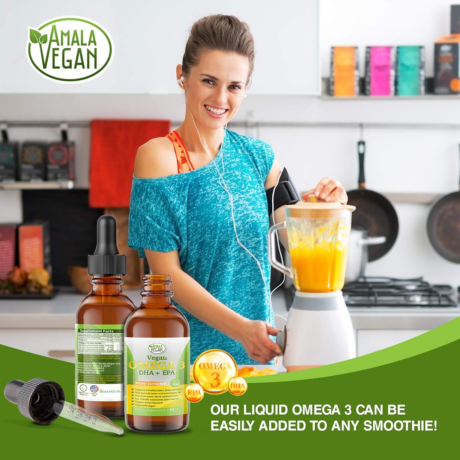 Potent & Organic Vegan Omega 3 Liquid Supplement: Better Than Fish Oil! Plant Based Water Extracted Algae Oil- DHA EPA DPA Fatty Acids- Non GMO- Supports Immune, Heart, Brain & Joint Health-60 Doses - Image 7