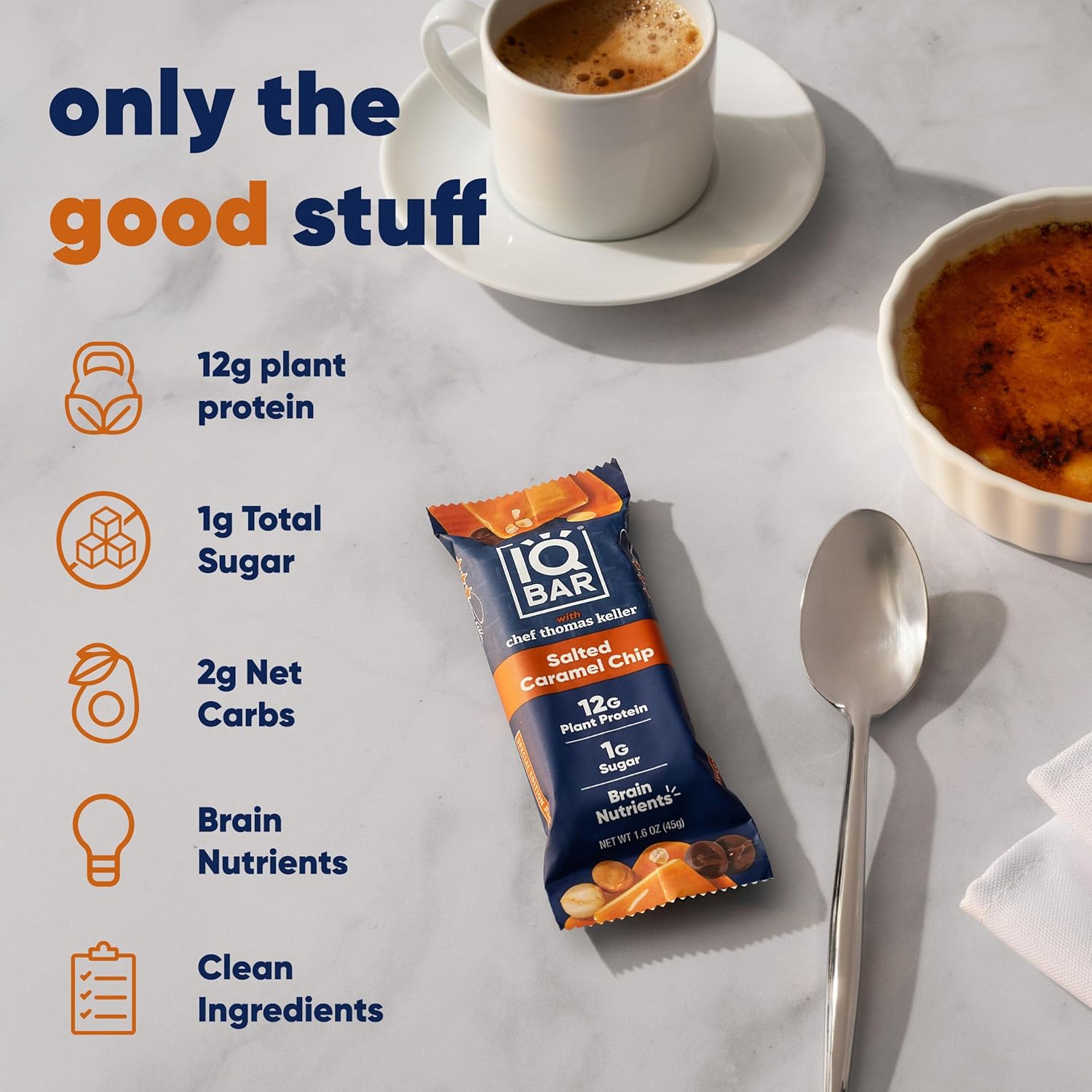 IQBAR Clean Plant Protein Bars - Salted Caramel Chip - 12 Count - Keto, Vegan, High Fiber, Gluten and Dairy Free, Low Sugar Snack - Brain and Body Nutrients for Focus, Energy, Meal Replacement - Image 6
