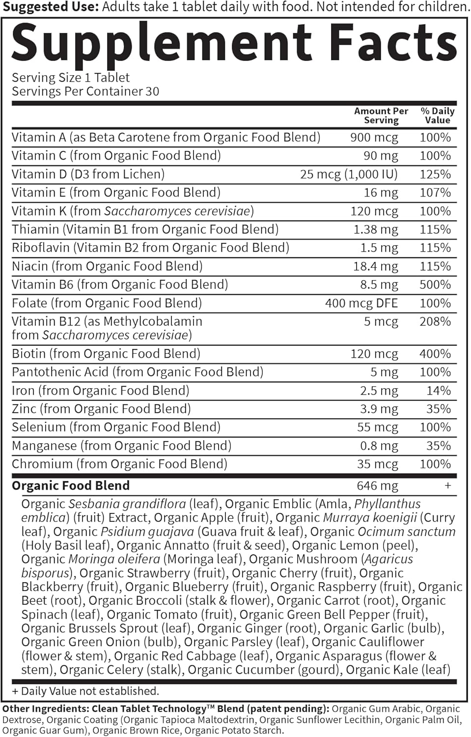 Garden of Life Organics Multivitamin for Women - Women's Once Daily Multi - Whole Food Multi with Iron, Biotin, Vegan Organic Womens Multivitamin for Health, Energy Hair Skin and Nails, 30 Tablets - Image 6