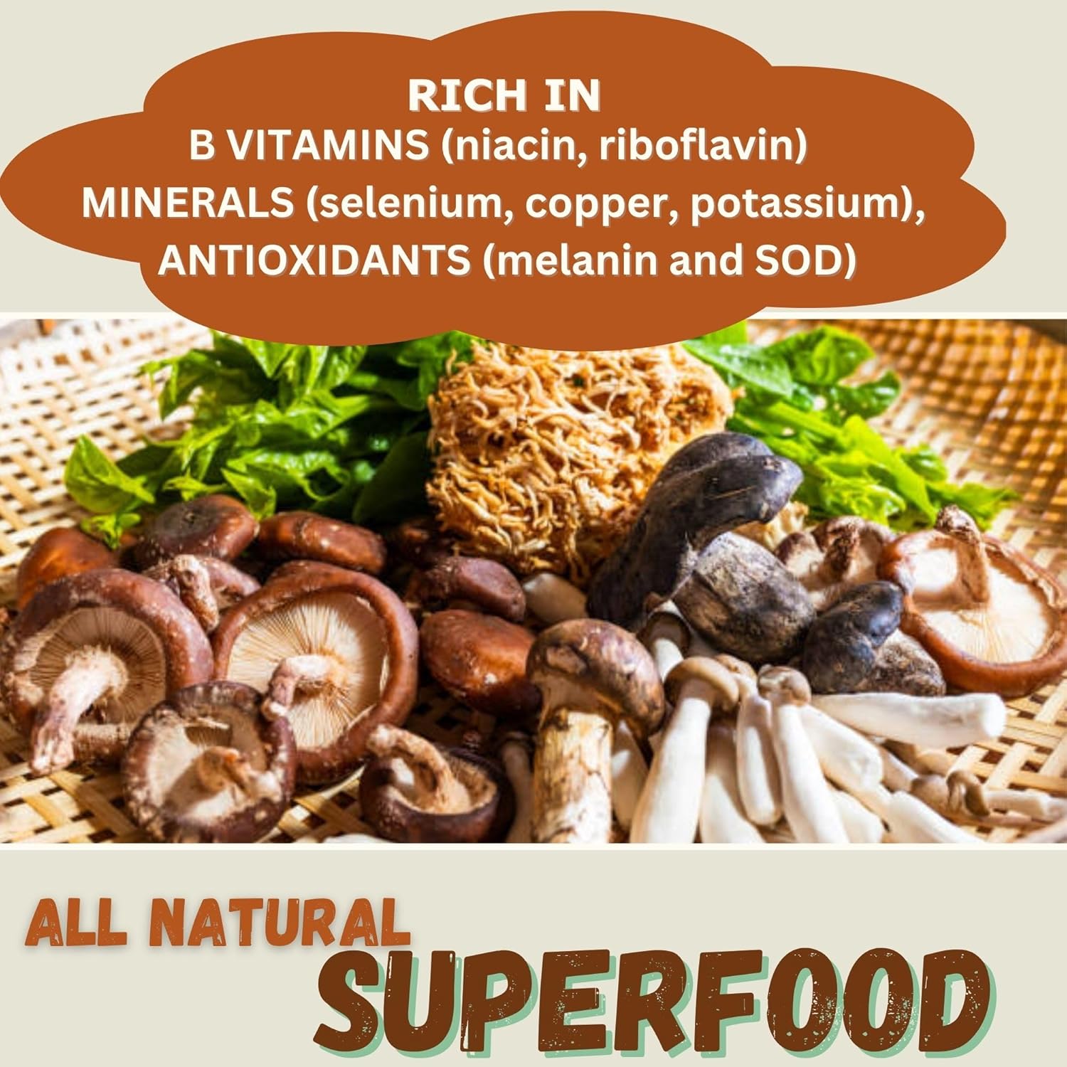 Cherie Sweet Heart 7 Mushroom Extract Powder – USDA Organic Superfood Blend with Lion's Mane, Reishi, Cordyceps, Maitake, Shiitake, Turkey Tail & Chaga – Vegan, Non-GMO, Gluten-Free – 3.5 oz - Image 3