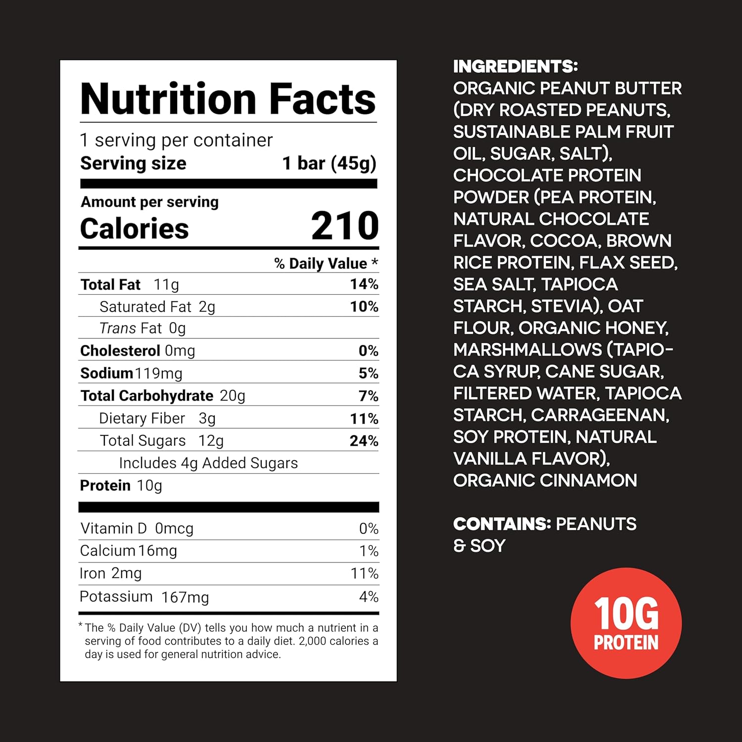 FROPRO Snack Bars - Plant powered peanut butter protein bars. All-Natural, Gluten-Free, Dairy-Free, Egg-Free, & Non-GMO | Toasted Mallow, 12 Pack - Image 4