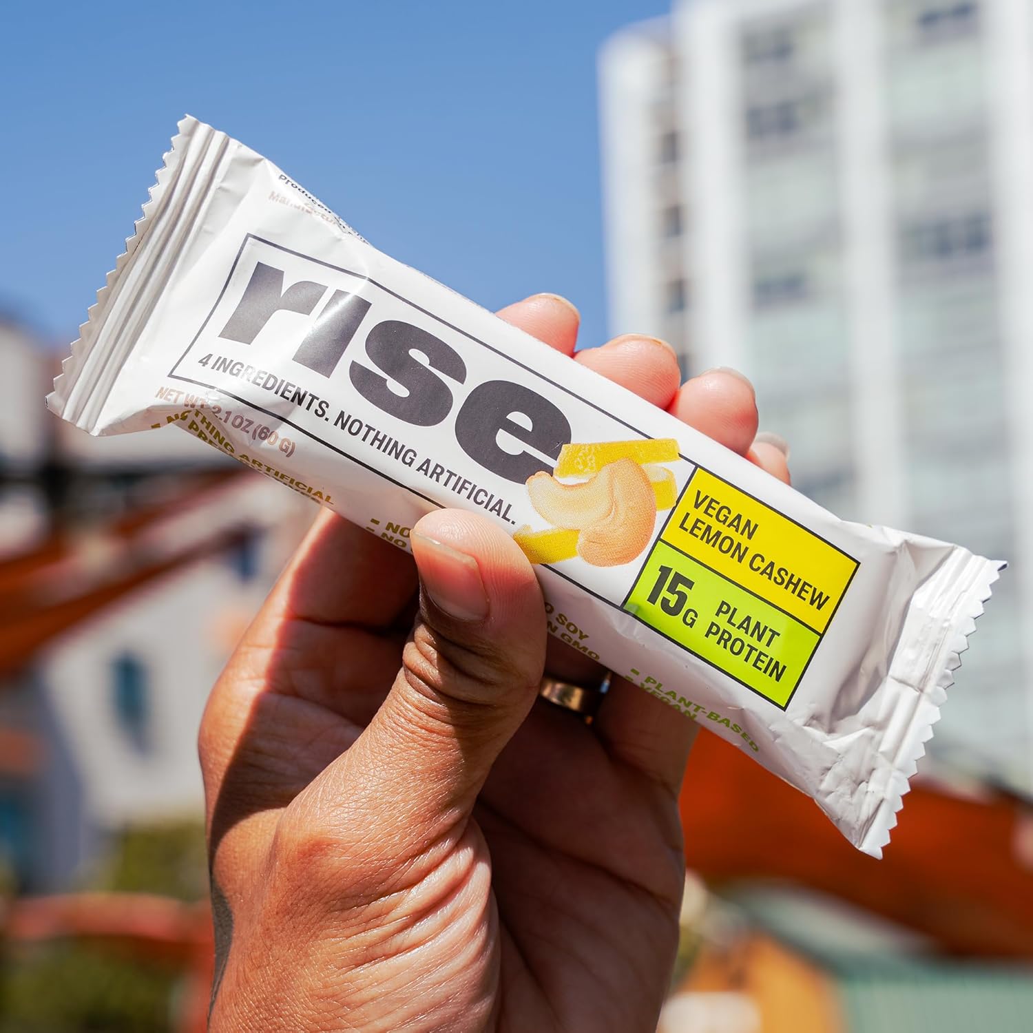 Rise Pea Protein Bar - Vegan Lemon Cashew | Breakfast Bar & Protein Snack 15g Protein Just 3 Whole Food Ingredients Non-GMO Gluten-Free Soy Free - Image 8