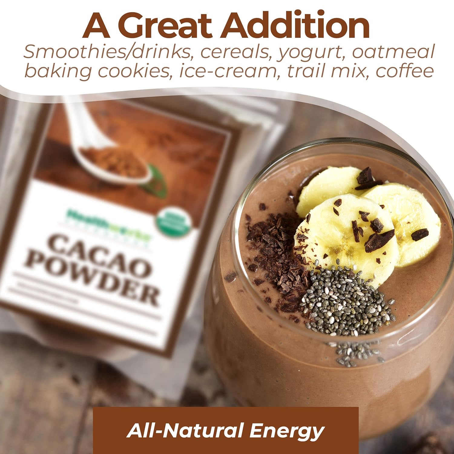 Healthworks Superfoods Organic Cacao Powder - 16 Oz / 1 Lb - Cocoa Chocolate Substitute - Rich Chocolate Flavour - Sugar-Free, Keto, Vegan & Non-GMO - Peruvian Bean/Nut Origin - Antioxidant Superfood - Image 4
