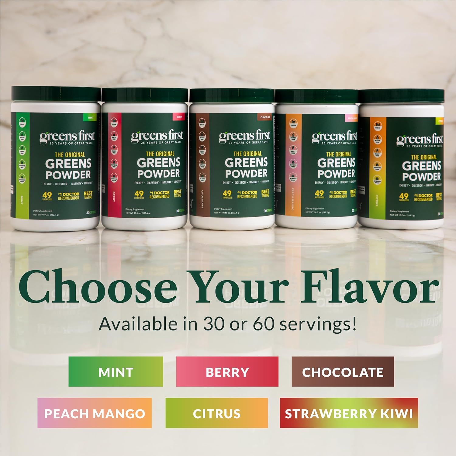 Greens First Original Greens Powder - 49 Superfoods - Organic Fruits & Veggies - Prebiotics, Probiotics & Digestive Enzymes - Antioxidant Smoothie - Dairy Free, Vegan & Non-GMO (Mint, 30 Servings) - Image 6