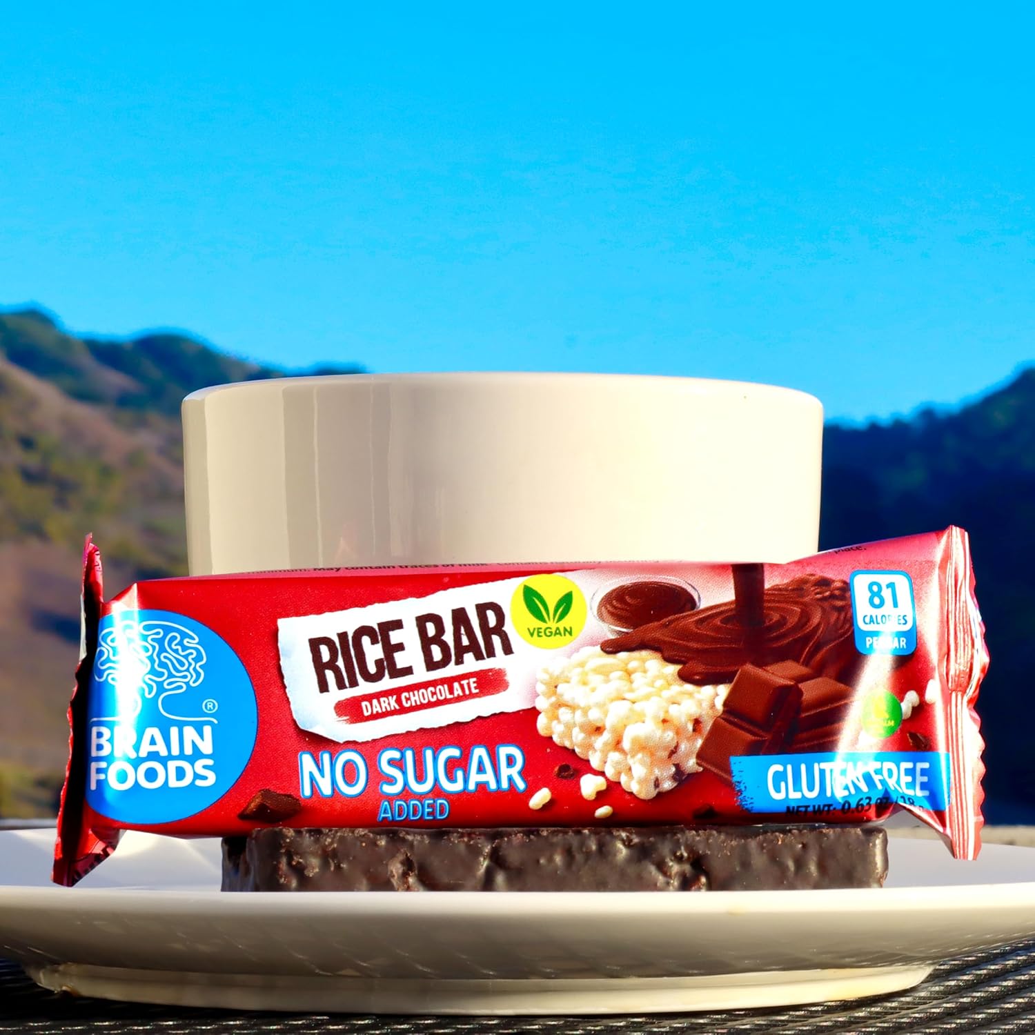BRAIN FOODS Rice Bar - Gluten Free, Vegan, No Sugar Added, No Palm Oil, .63 oz, 81 Calories, (20 Bars) (Dark Chocolate) - Image 5