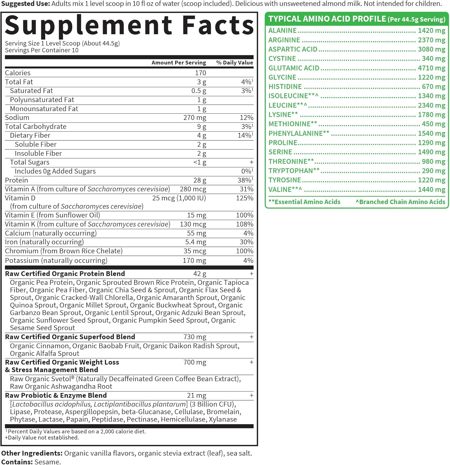 Garden of Life Raw Organic Fit Original Flavor Vegan Protein Powder – 28g Plant Based Powder for Weight Management, Raw Protein, Probiotics & Fiber, Non-GMO, Gluten-Free, Vegan, 10 Servings - Image 6