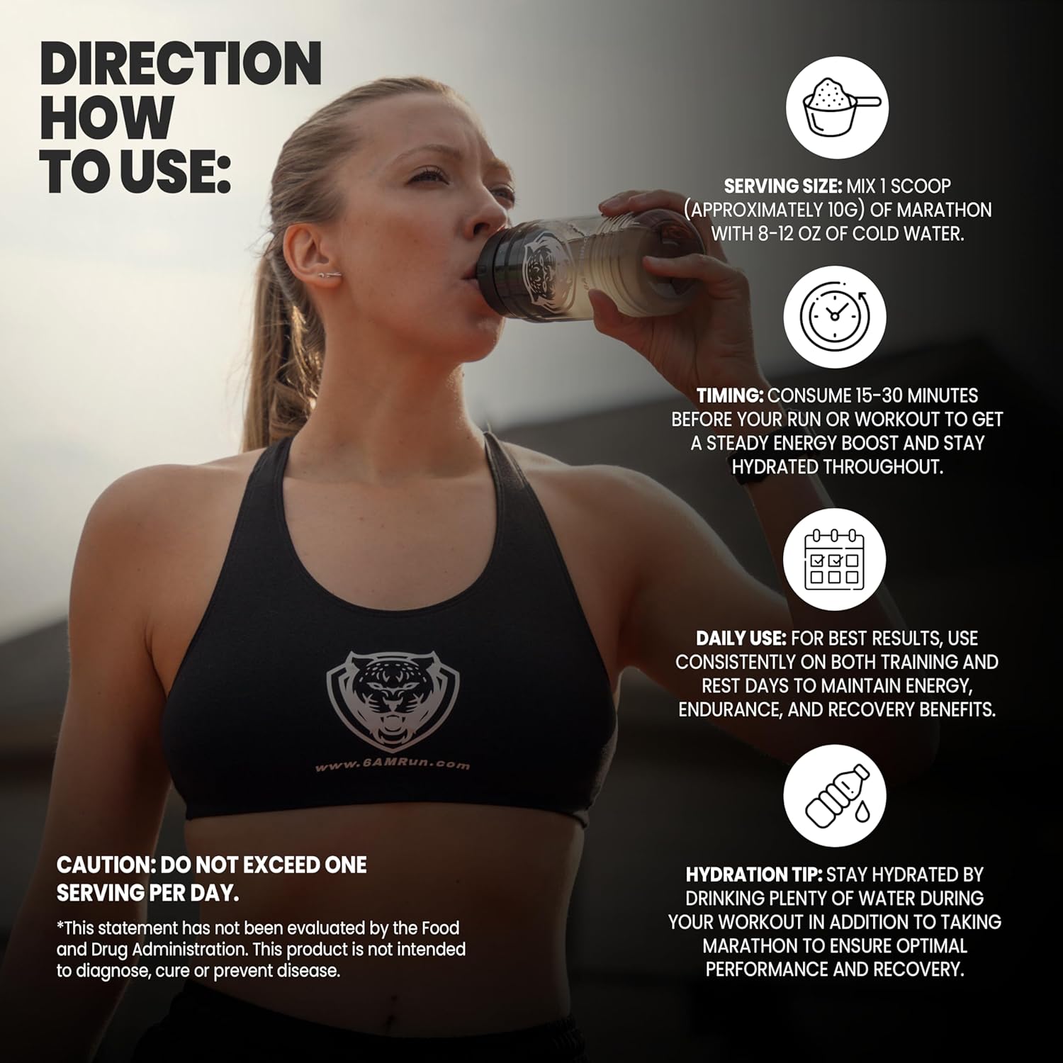6AM Run Marathon | Running Supplements for Endurance & Stamina | Amino Energy with BCAAs for a Clean Pre Running Fuel | No Jitters | Marathon Essentials | Raspberry Iced Tea | 40 Servings - Image 5