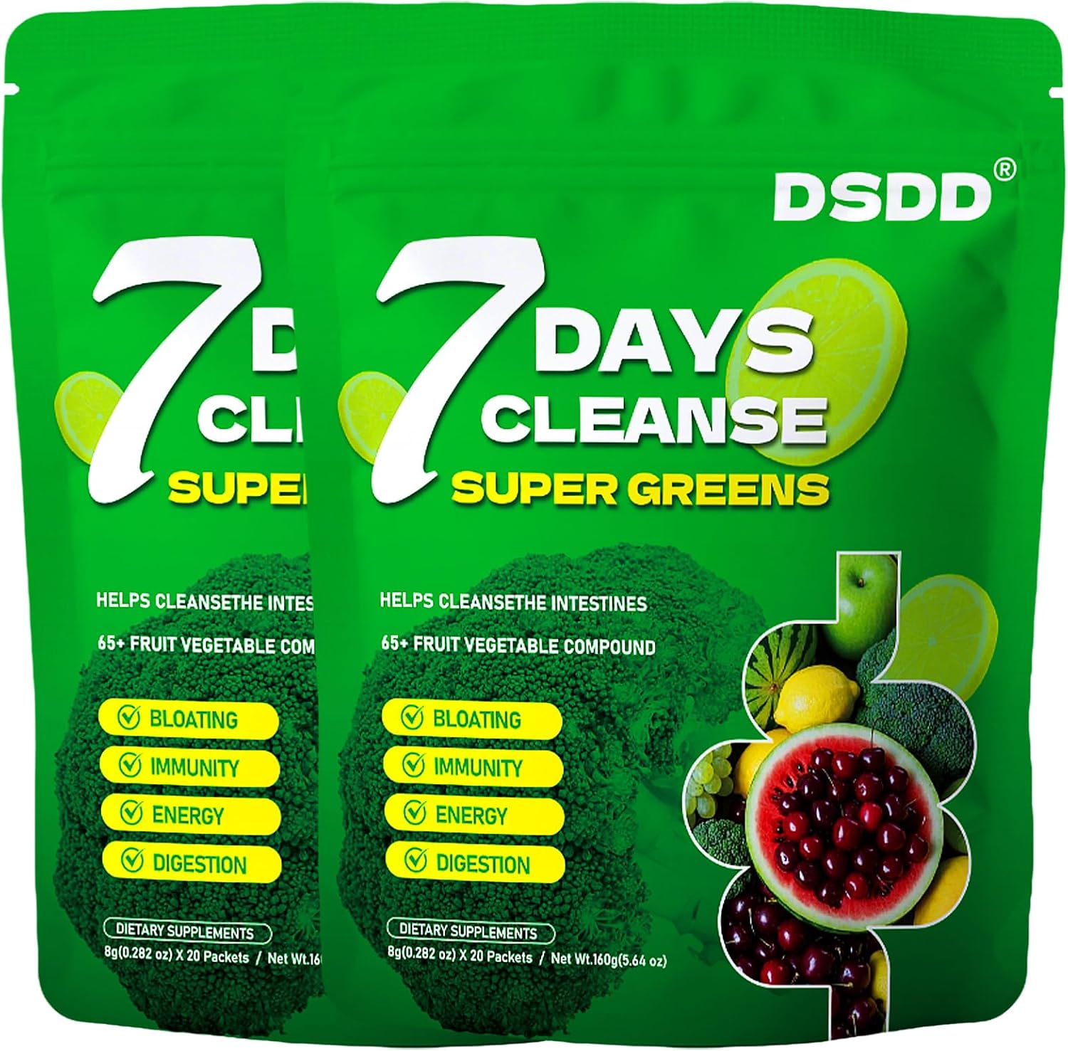 Organic Super Greens Powder for Intestinal Health, Superfood Greens with Probiotics, Moringa, Spirulina,Gluten Free Supergreens for Boosting Energy,Bloating Relief for Women 40 Servings