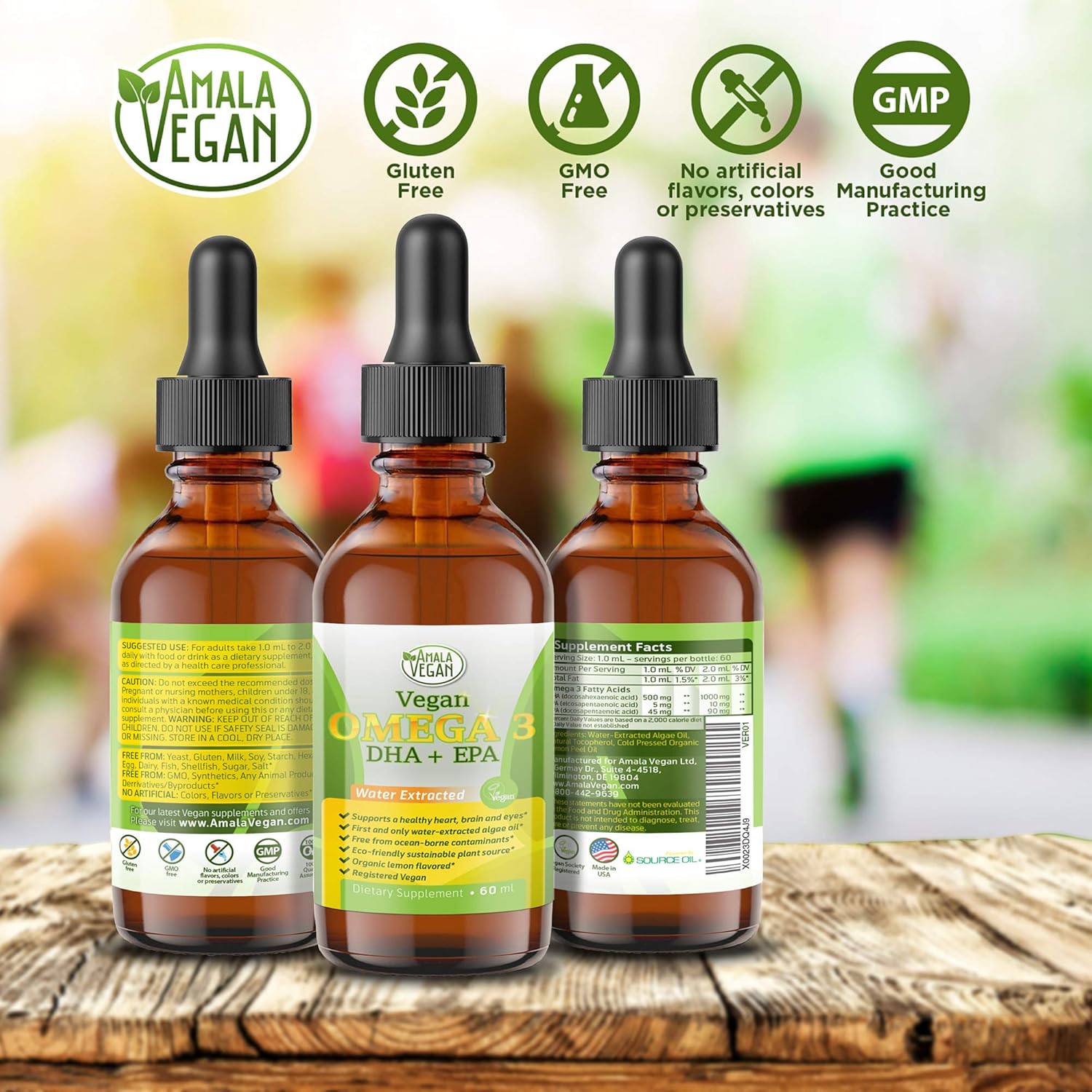 Potent & Organic Vegan Omega 3 Liquid Supplement: Better Than Fish Oil! Plant Based Water Extracted Algae Oil- DHA EPA DPA Fatty Acids- Non GMO- Supports Immune, Heart, Brain & Joint Health-60 Doses - Image 2