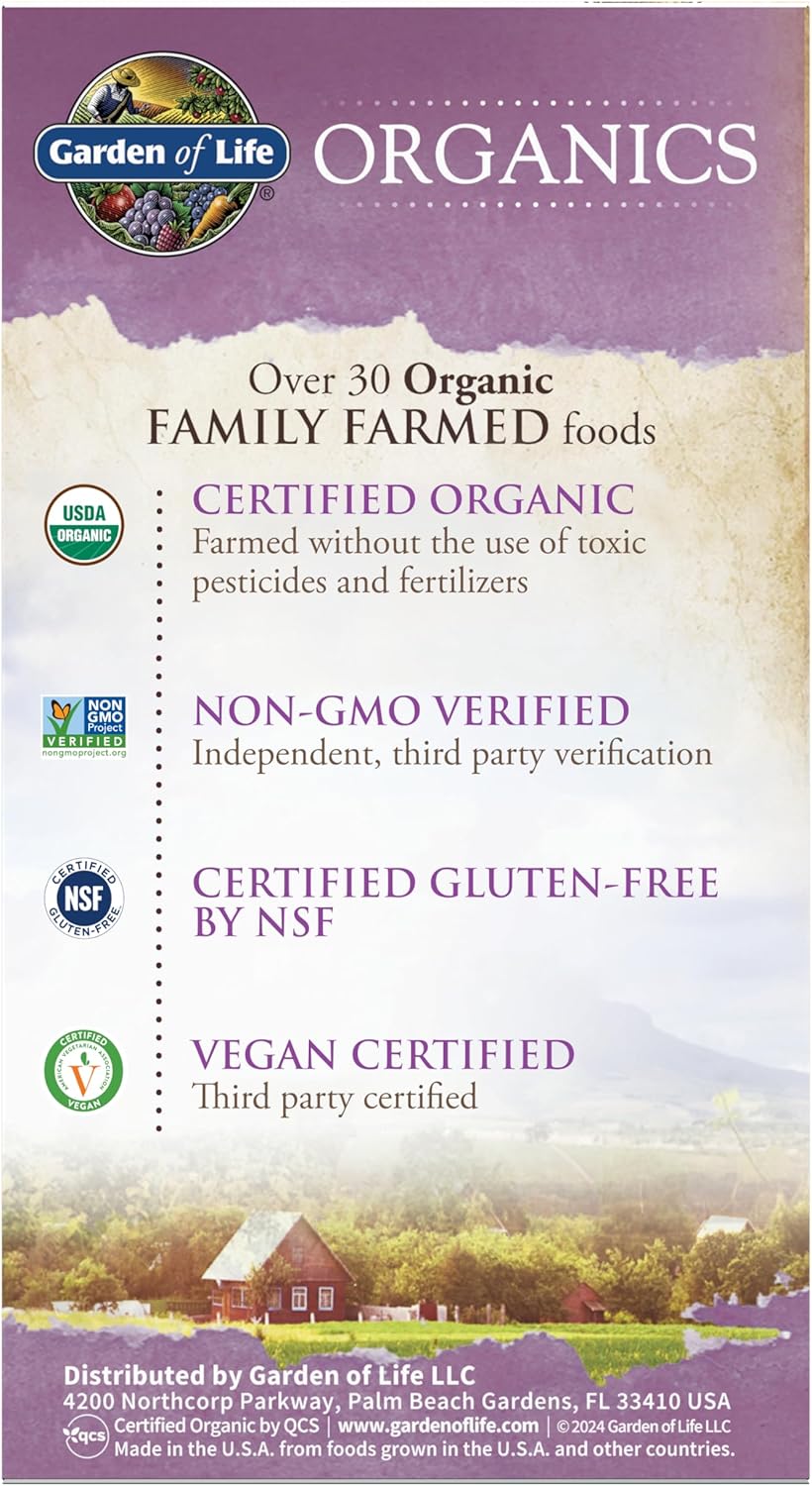 Garden of Life Organics Multivitamin for Women - Women's Once Daily Multi - Whole Food Multi with Iron, Biotin, Vegan Organic Womens Multivitamin for Health, Energy Hair Skin and Nails, 30 Tablets - Image 10