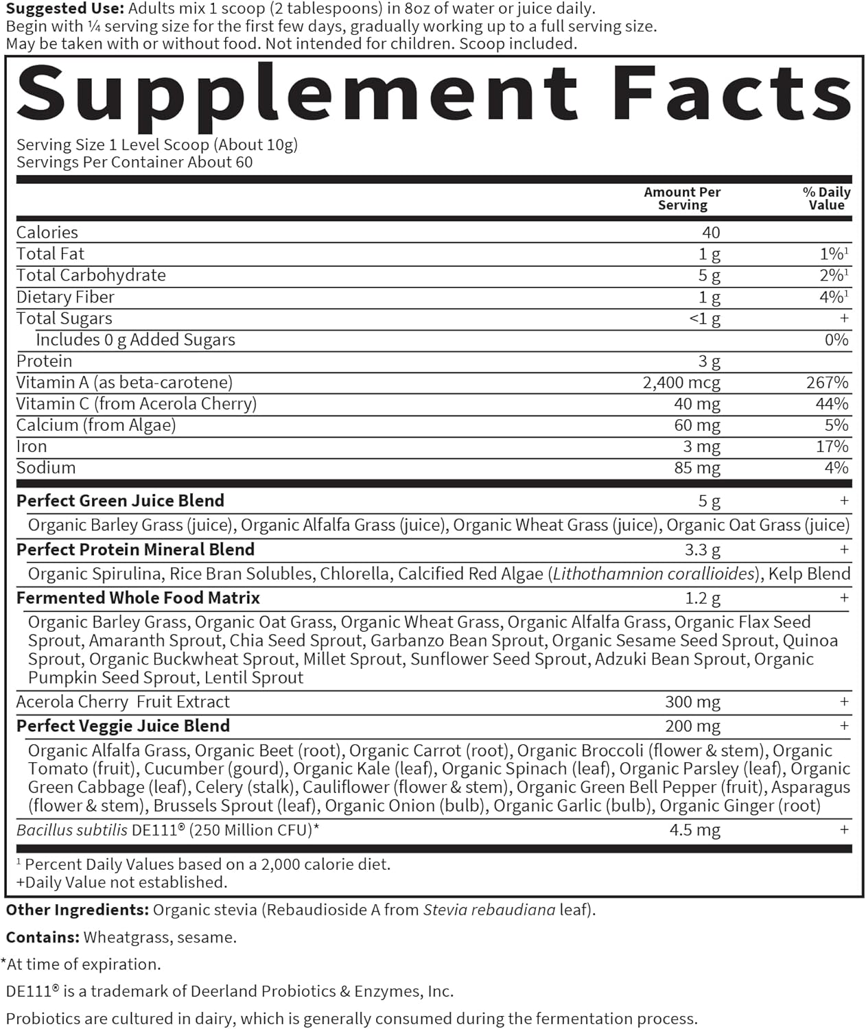 Garden of Life Perfect Food Super Green Formula - 60 Servings, 45 Superfoods, Greens, Fruit & Veggie Juice Superfood Powder Supplement, Probiotics & Organic Spirulina for Digestion & Immune Health - Image 5