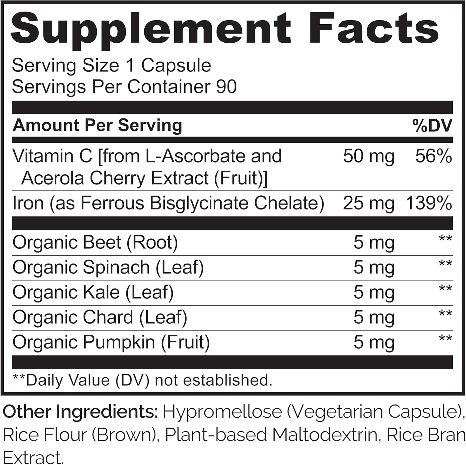 NATURELO Vegan Iron Supplement with Vitamin C and Organic Whole Foods - Gentle Iron Pills for Women & Men with Iron Deficiency Including Pregnancy, Anemia and Vegan Diets - 90 Mini Capsules - Image 3