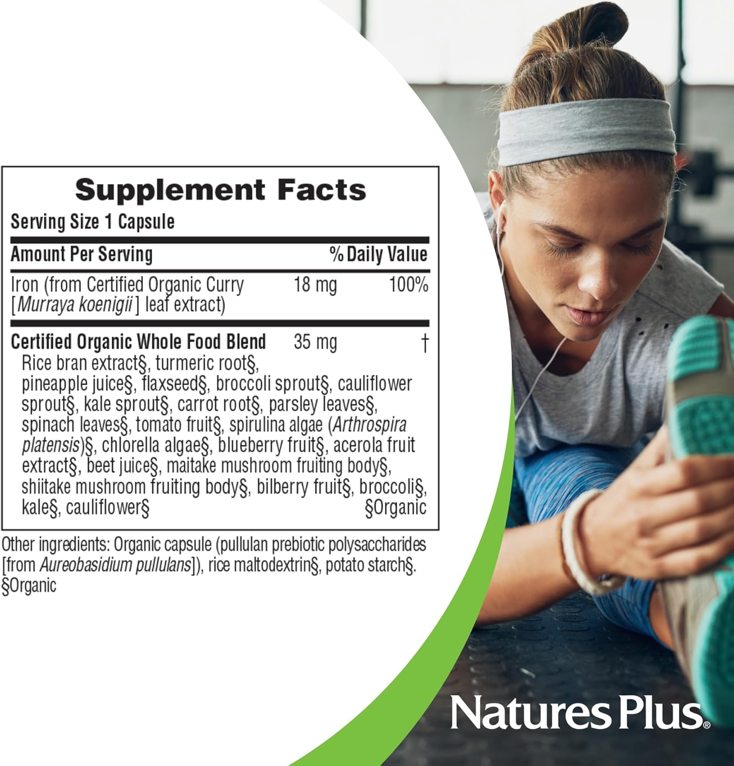 NaturesPlus Source of Life Garden Iron - 30 Quick-Release Capsules - Plant-Based Iron Supplement with 20+ Whole-Food Extracts - Fast Acting - USDA Certified Organic - 30 Servings - Image 5