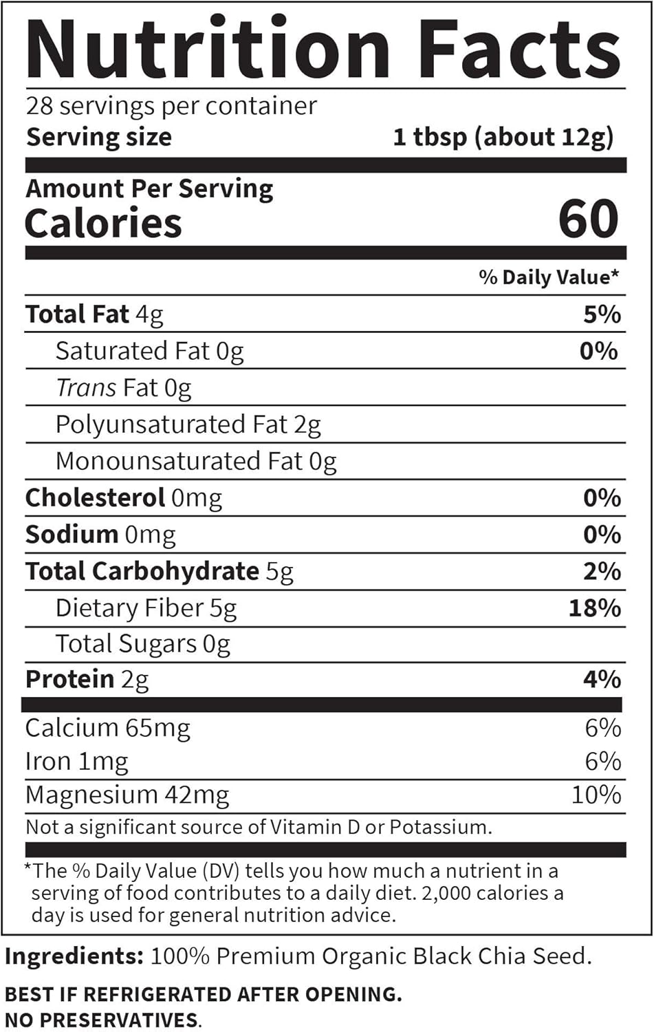 Garden of Life Chia Seeds 100% Organic for Smoothies, Pudding - Raw Organics Whole Seed Foods with Omega 3 Superfood, Fiber, Keto Friendly, Non-GMO, Gluten Free - Vegan Egg Substitute, 28 Servings - Image 6