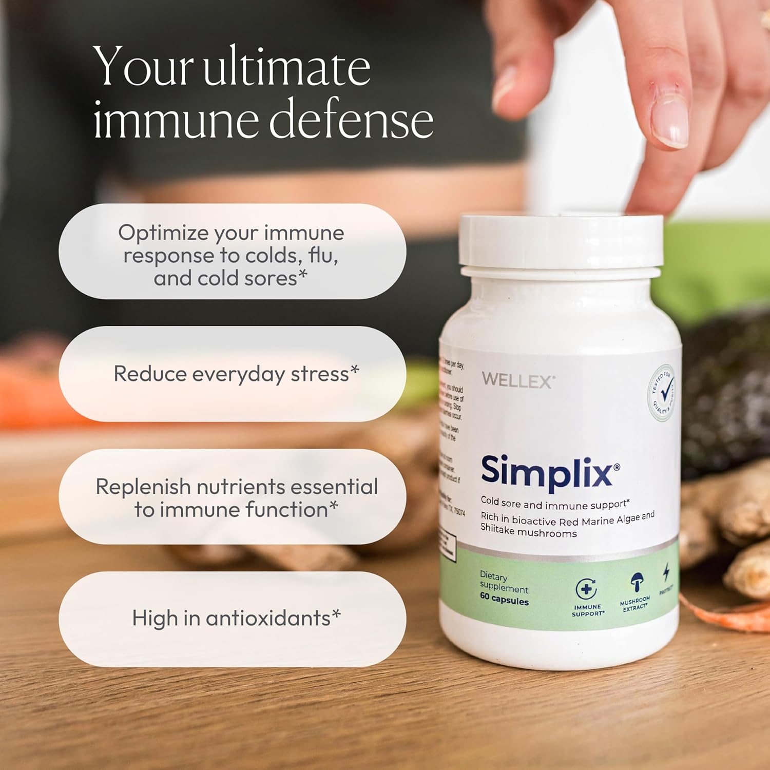 Simplix | Natural Supplement to Strengthen The Immune System | Respond to Outbreaks | Source of Highly Researched Mushroom & Seaweed Polysaccharides 60 Veggie Capsules (1 Pack) - Image 5