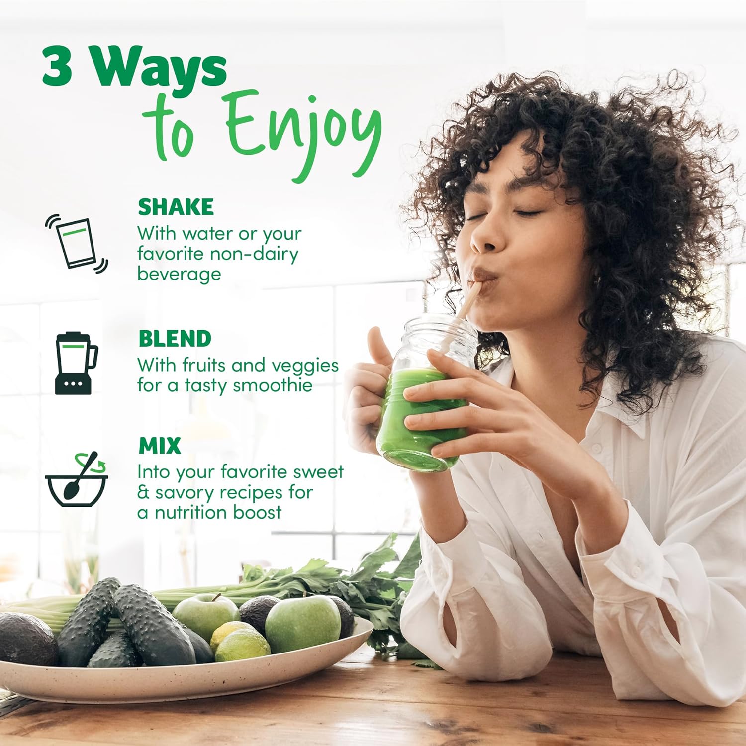 Purely Inspired Organic Greens Powder Superfood Smoothie Mix, Unflavored (30 Servings) - Super Greens with Probiotics, Spirulina & Chlorella for Gut & Digestive Health - Vegan - Image 5