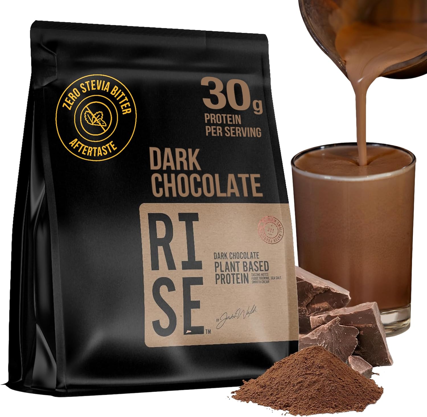 Plant-Based Protein Powder for Men and Women – 30g Complete Plant Protein and 3g Leucine, Zero Bloat, Gourmet Cocoa, Smooth Texture, Dark Chocolate, 15 Servings - Scoop Not Included