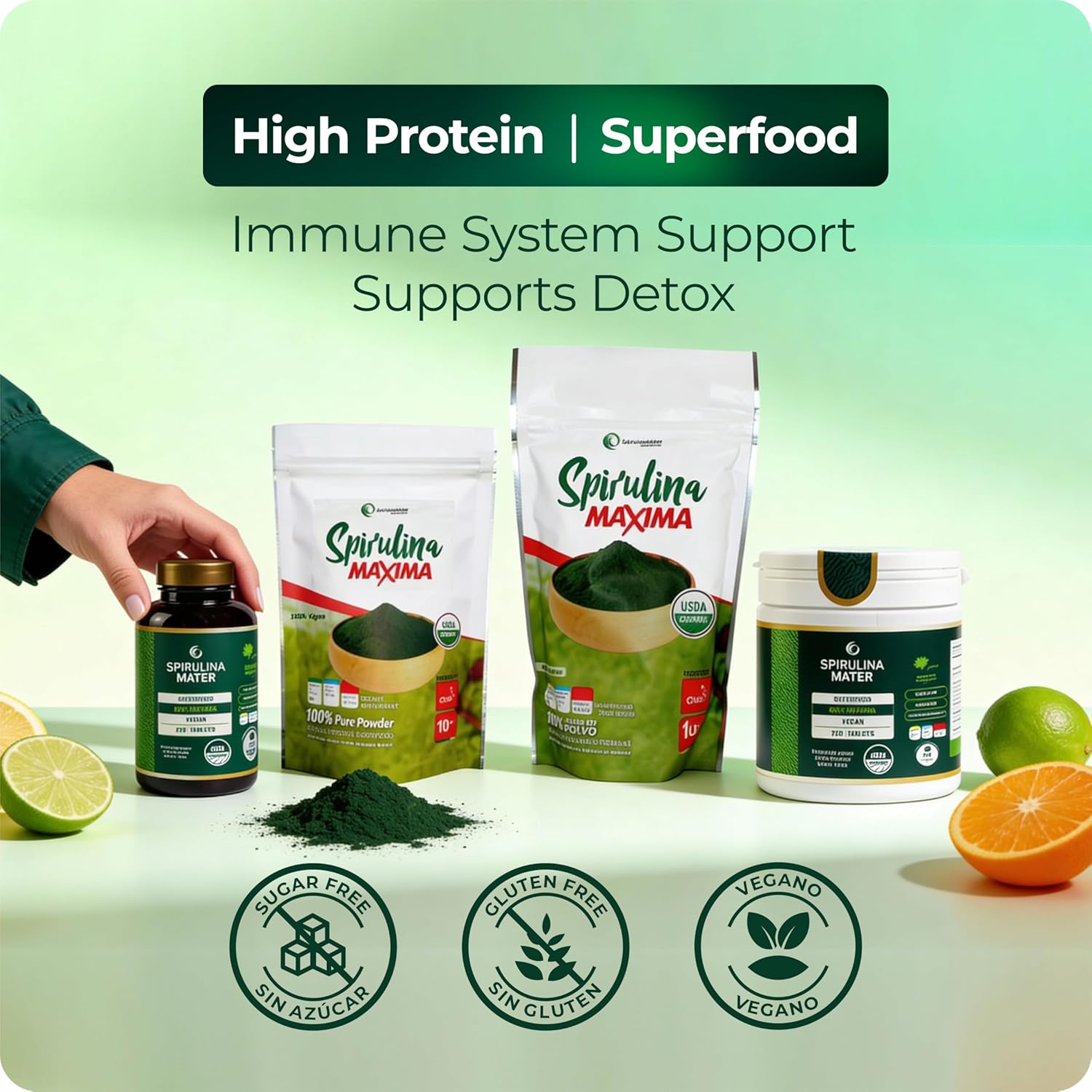 Organic Spirulina Powder 1 lb (16 oz) USDA Organic Blue Green Algae Superfood, Plant Based Protein + Chlorophyll, Vegan Non-GMO Gluten-Free, Smoothies & Juices, Atacama Desert Grown - Image 6