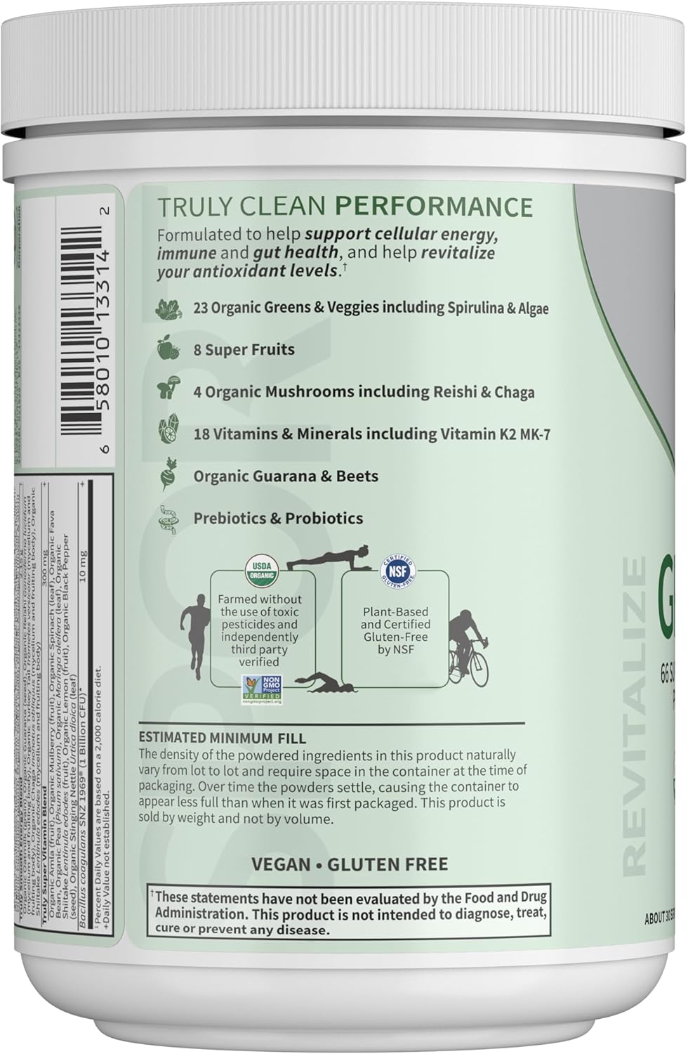Garden of Life Sport Nutrition Greens and Superfoods Powder for Women and Men - Apple Berry, Organic Blend - Spirulina, Fruit, Vitamins, Pre & Probiotics, Mushrooms, Athletic Supplements, 30 Servings - Image 7