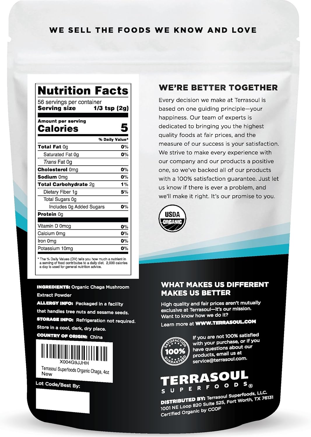 Terrasoul Superfoods Organic Chaga Extract Powder, 4oz | Adaptogenic Superfood, USDA Certified Organic, Gluten-Free, Vegan - Image 2