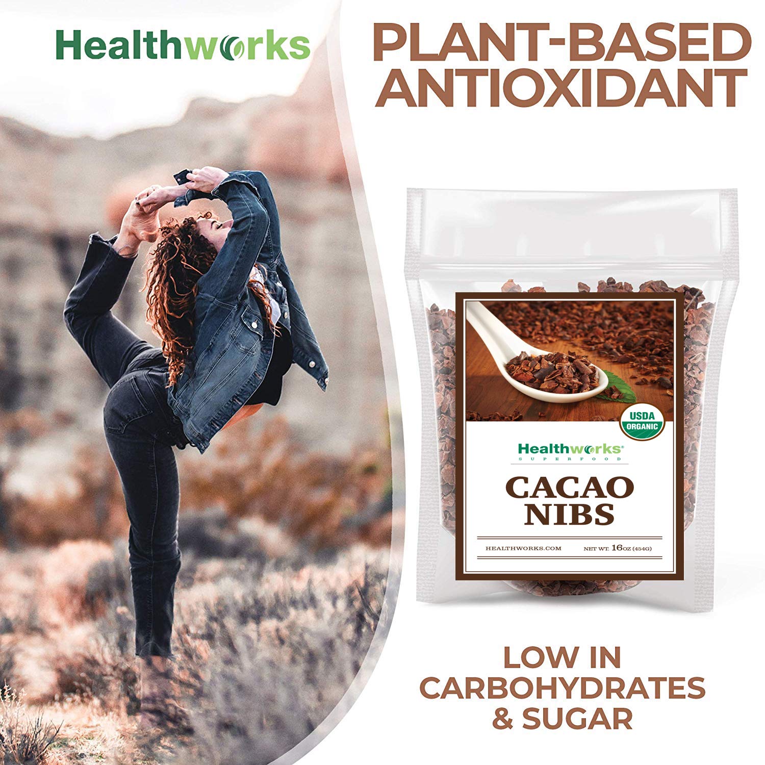 Healthworks Superfoods Cacao Nibs Organic - 16 Oz / 1 Lb - Criollo Bean - Raw Unsweetened Chocolate Substitute - Certified Organic - Keto, Vegan & Non-GMO - Antioxidant - Image 6