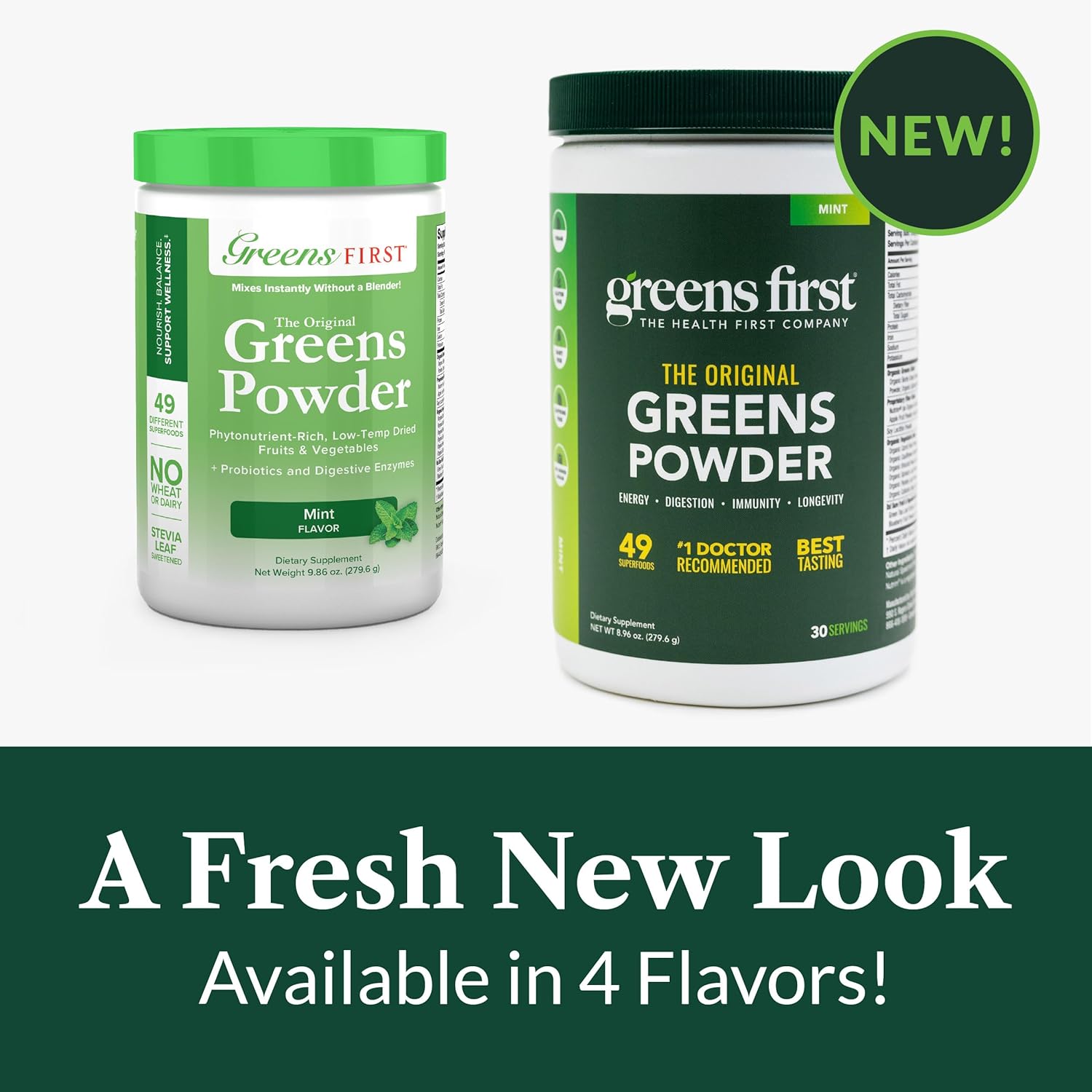 Greens First Original Greens Powder - 49 Superfoods - Organic Fruits & Veggies - Prebiotics, Probiotics & Digestive Enzymes - Antioxidant Smoothie - Dairy Free, Vegan & Non-GMO (Mint, 30 Servings) - Image 5