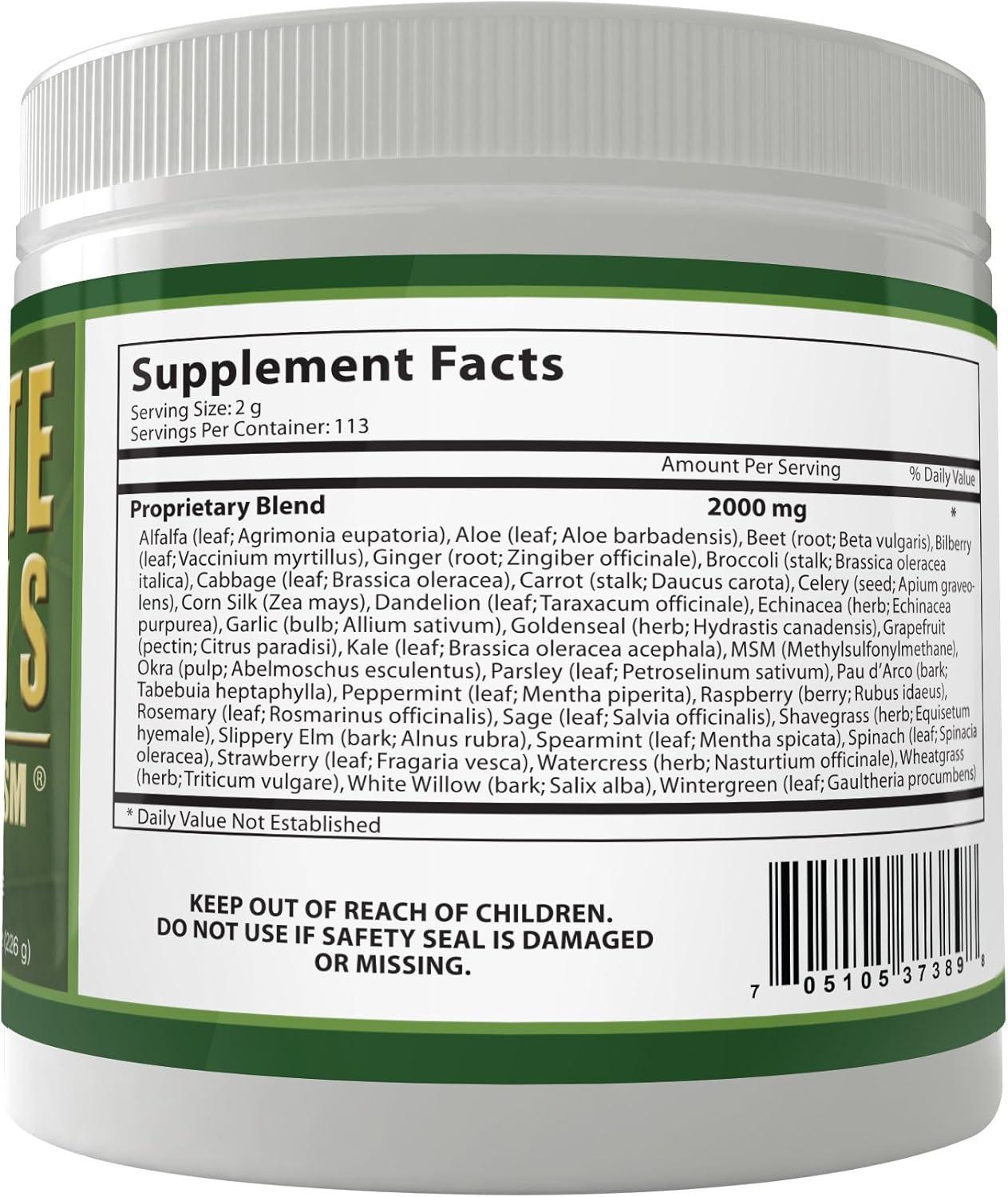 Daily Health, Ultimate Greens with MSM Powder, Vegan Friendly Natural Ingredients Gluten Soy Free NO GMO Superfood Vegetable Nutritional Drink Alkalizing Energy 8oz 1 Pack (1 Month Supply) - Image 9