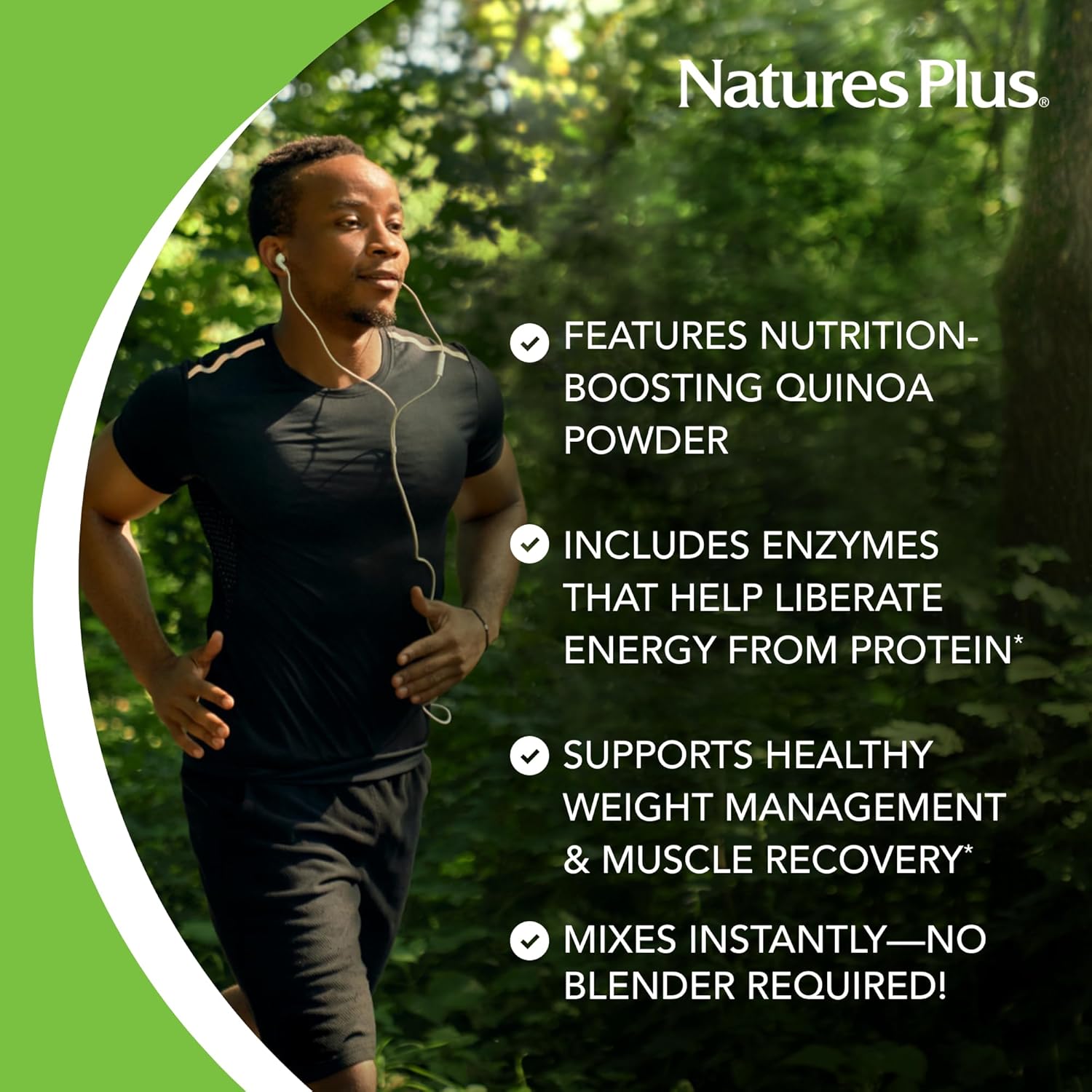 NaturesPlus Organic Pea Protein - 1.1 lb - Plant-Based Drink Powder - Supports Energy, Recovery & Weight Management - Non-GMO, Sugar Free, Allergen Free, Gluten Free, Vegan - 25 Servings - Image 4