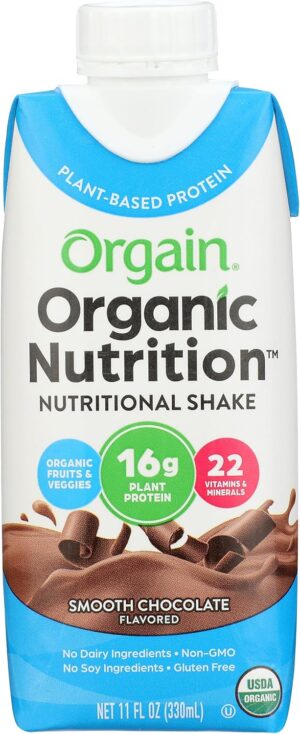 ORGAIN SHAKE SNGLE SMTH CHOC VEG 11...