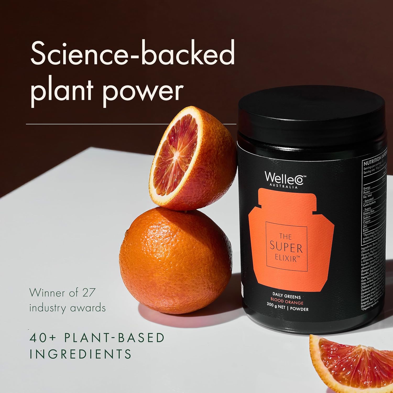 WelleCo The Super Elixir Daily Greens Powder, Probiotic Drink Mix with Whole Foods, Gluten Free, Vegan Gut Health Powder, Energy, Immunity, Healthy Skin, Hair & Nails (Jar, Blood Orange) - Image 7