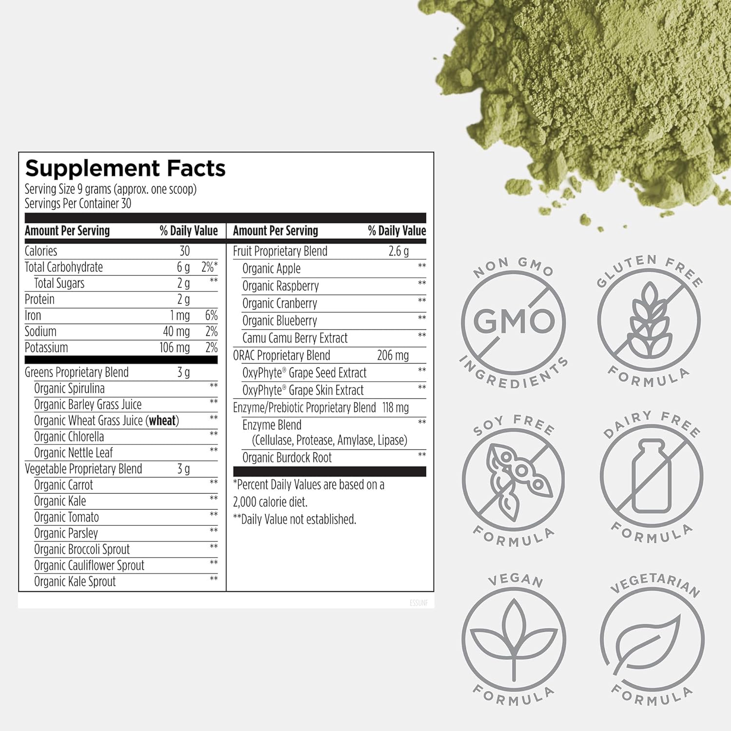Designs for Health EssentiaGreens and Reds (Unflavored, 30 Servings), Vegan Superfood Powder with Spirulina, Kale, Apple & More, for Daily Nutrition and Digestive Health - Image 4