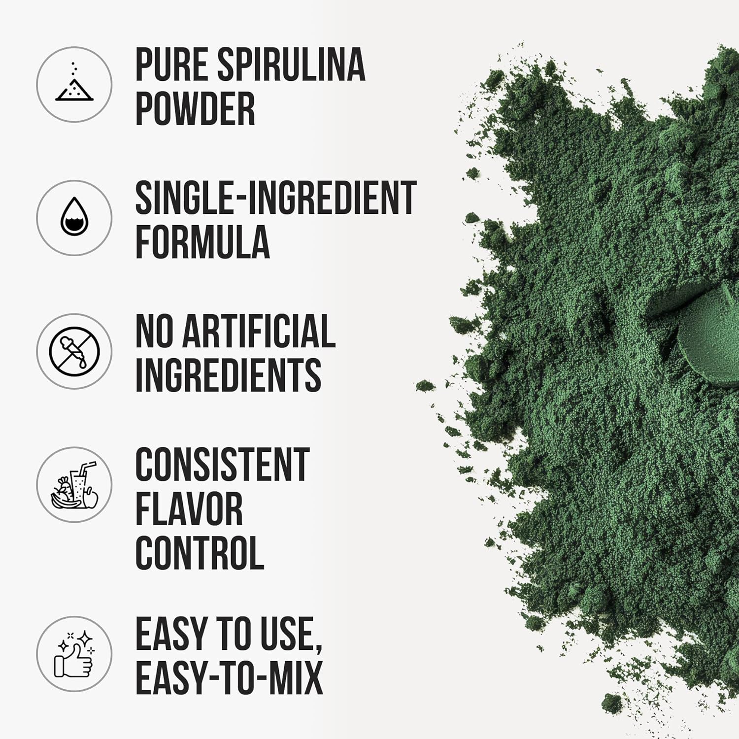 WHYZ Organic Spirulina Powder, 250g, Protein-Rich Spirulina Supplement, Organic Superfood for Immune Support, Green Spirulina Powder Organic Non GMO for Smoothies & Recipes (8.8 oz) - Image 3