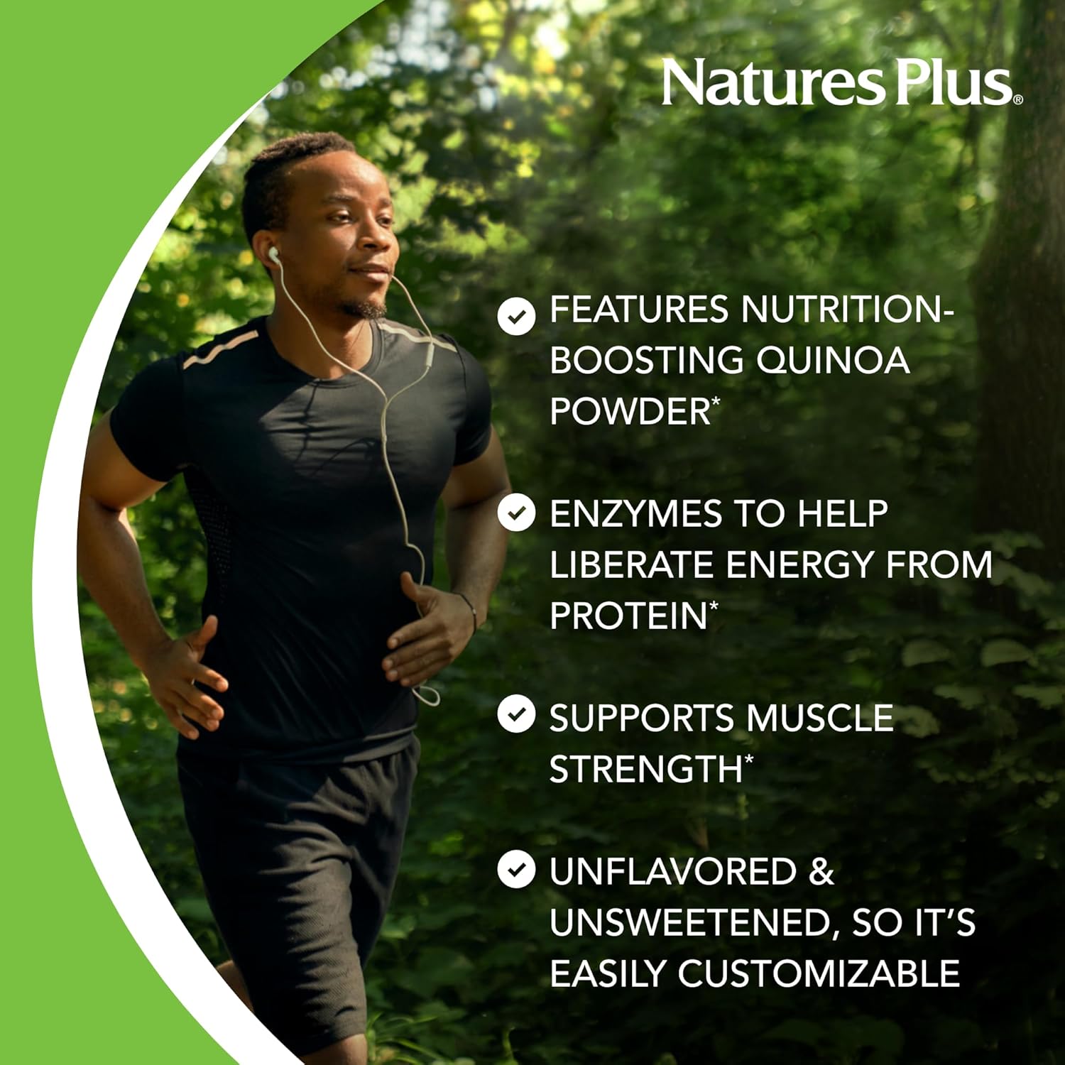 NaturesPlus Organic Pumpkin Seed Protein Powder - 1.1 lb - Plant-Based Drink - Supports Muscle Strength & Recovery - Non-GMO, Allergen Free, Gluten Free, Vegan - No Added Sugar - 15 Servings - Image 4