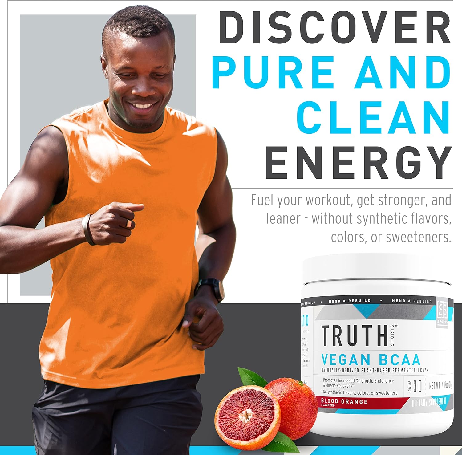 Truth Nutrition Vegan BCAA Powder- 2:1:1 Ratio Natural BCAAs Amino Acids Powder for Energy, Muscle Building, Post Workout Recovery Drink for Muscle Recovery (Blood Orange, 30 Servings) - Image 5