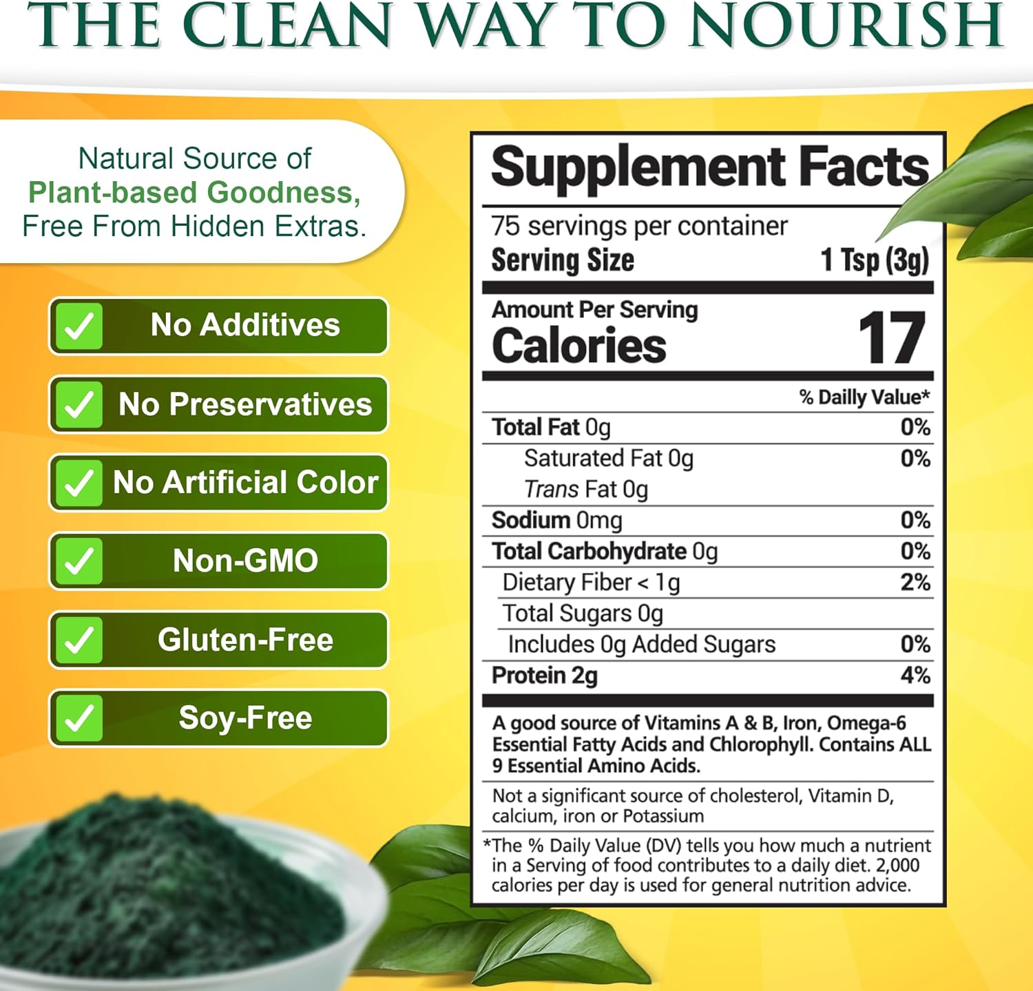 Sunlit Best USDA Organic Chlorella Spirulina Powder - 100% Raw & Vegan Source of Protein & Chlorophyll | Non GMO & Gluten Free Superfood Energy Drink | Gut Health & Immune Support Supplement, 8 oz - Image 3