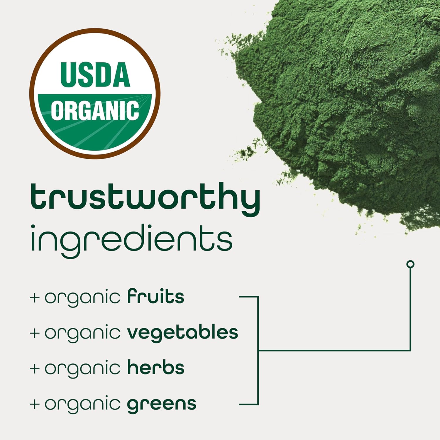 Zena Nutrition Organic Super Greens Powder, 70+ Superfoods, 0 Sugar, 3G Fiber, Spirulina, Chlorella, Mushrooms, Prebiotics/Probiotics, Digestive Enzymes for Gut Health, Mango, 30 Servings - Image 5
