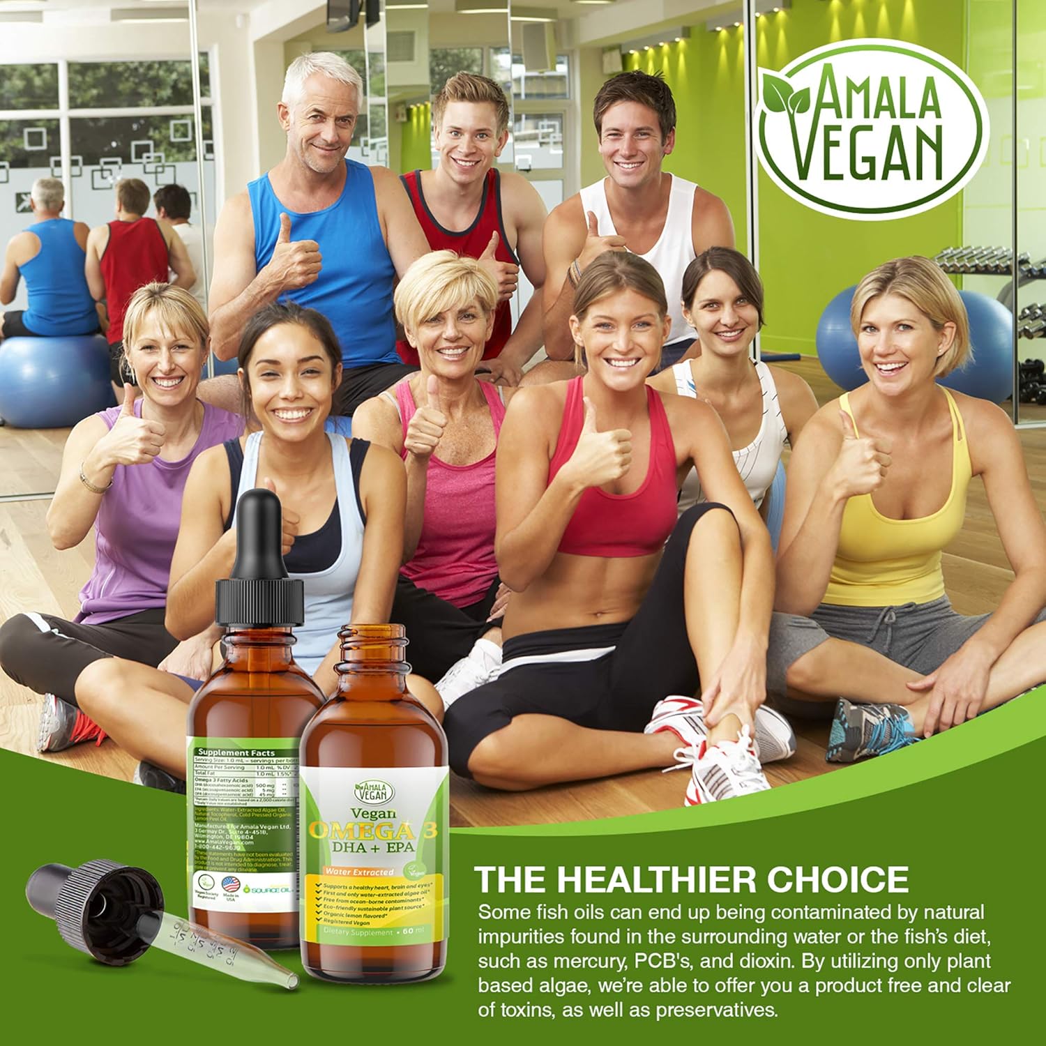 Potent & Organic Vegan Omega 3 Liquid Supplement: Better Than Fish Oil! Plant Based Water Extracted Algae Oil- DHA EPA DPA Fatty Acids- Non GMO- Supports Immune, Heart, Brain & Joint Health-60 Doses - Image 6