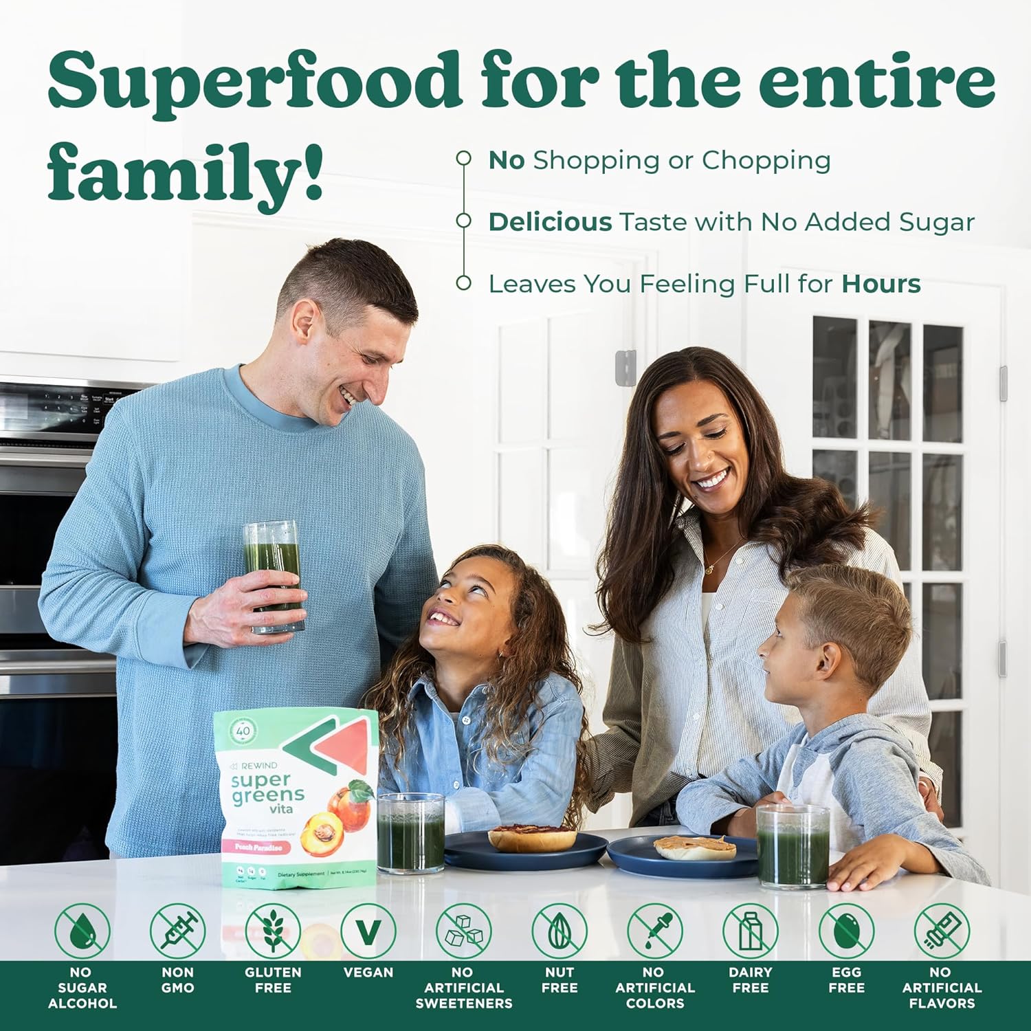 Rewind Best Tasting Vita Variety Sample Stick Pouch - Super Greens Powder Packets - Delicious Green Juice Drink Mix with Amazing Flavor - Over 40 Superfoods - Variety Pack (12 Sticks) - Image 5