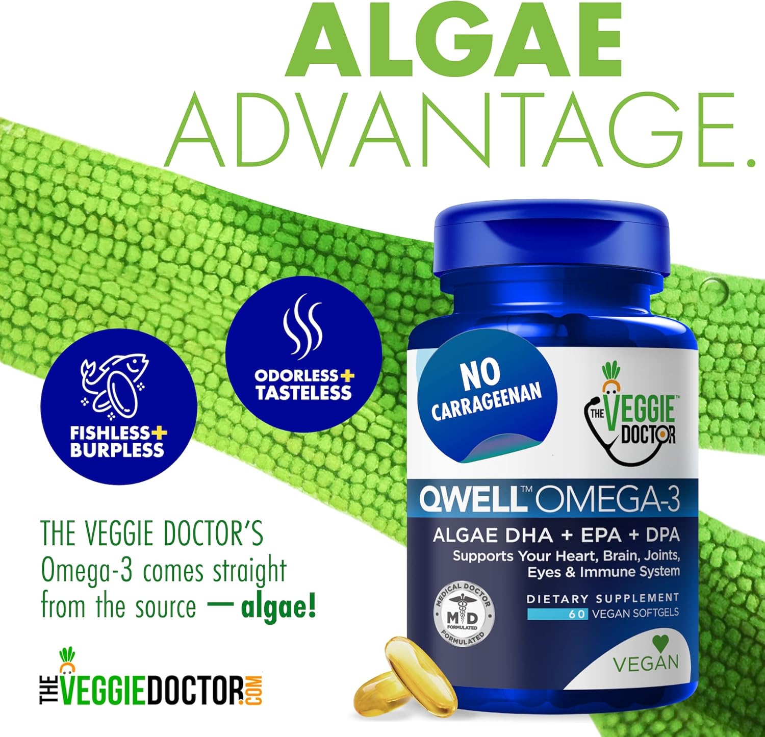 Vegan Omega 3 Supplement – Algae Omega 3 with DHA EPA DPA – Vegan Capsules from Algal – Fish Oil Alternative – Plant-Based Algae Oil Formula – Non-GMO, Carrageenan-Free, High Strength - Image 4